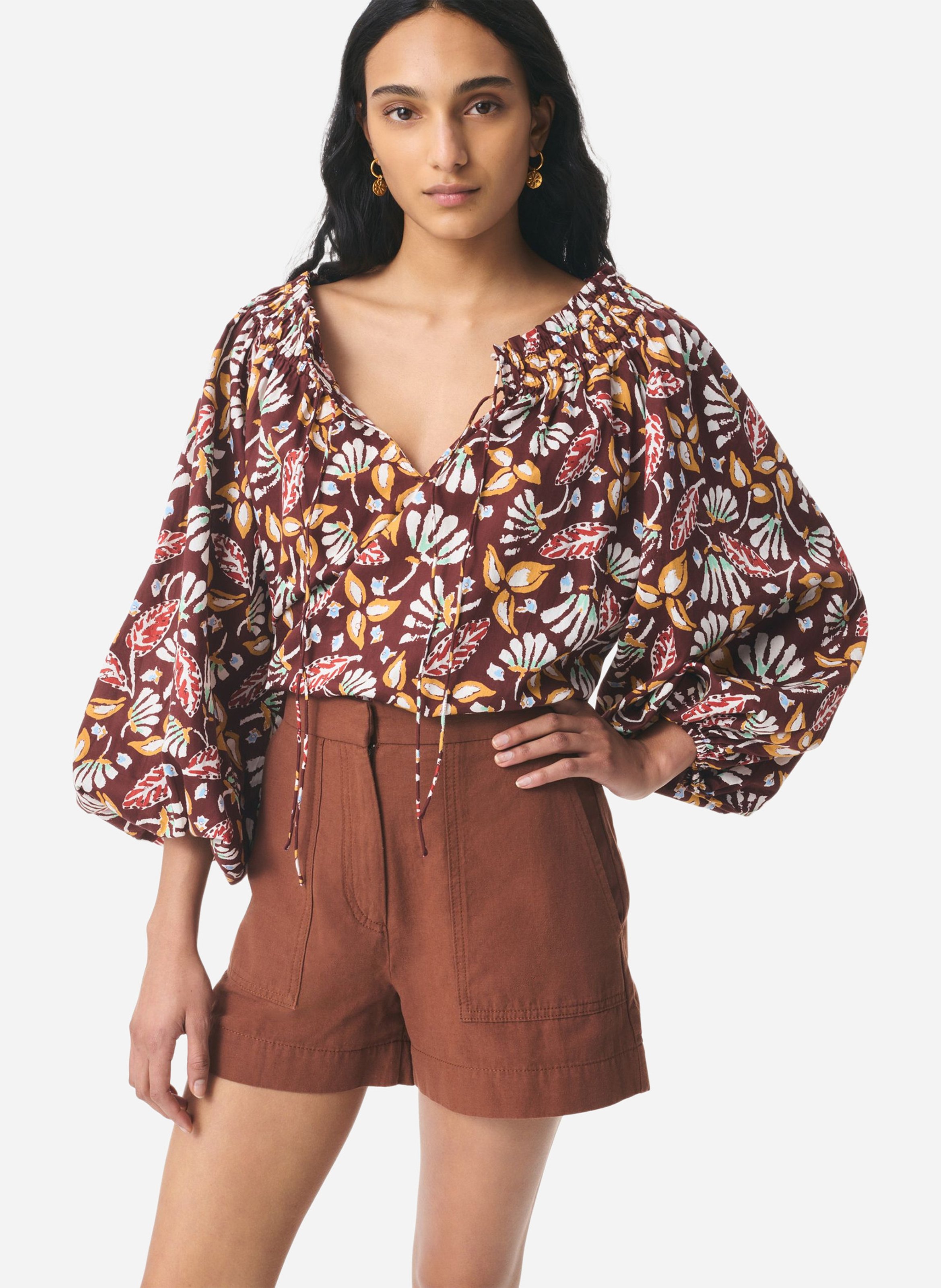 Short taille haute droit uni VANESSA BRUNO Marron