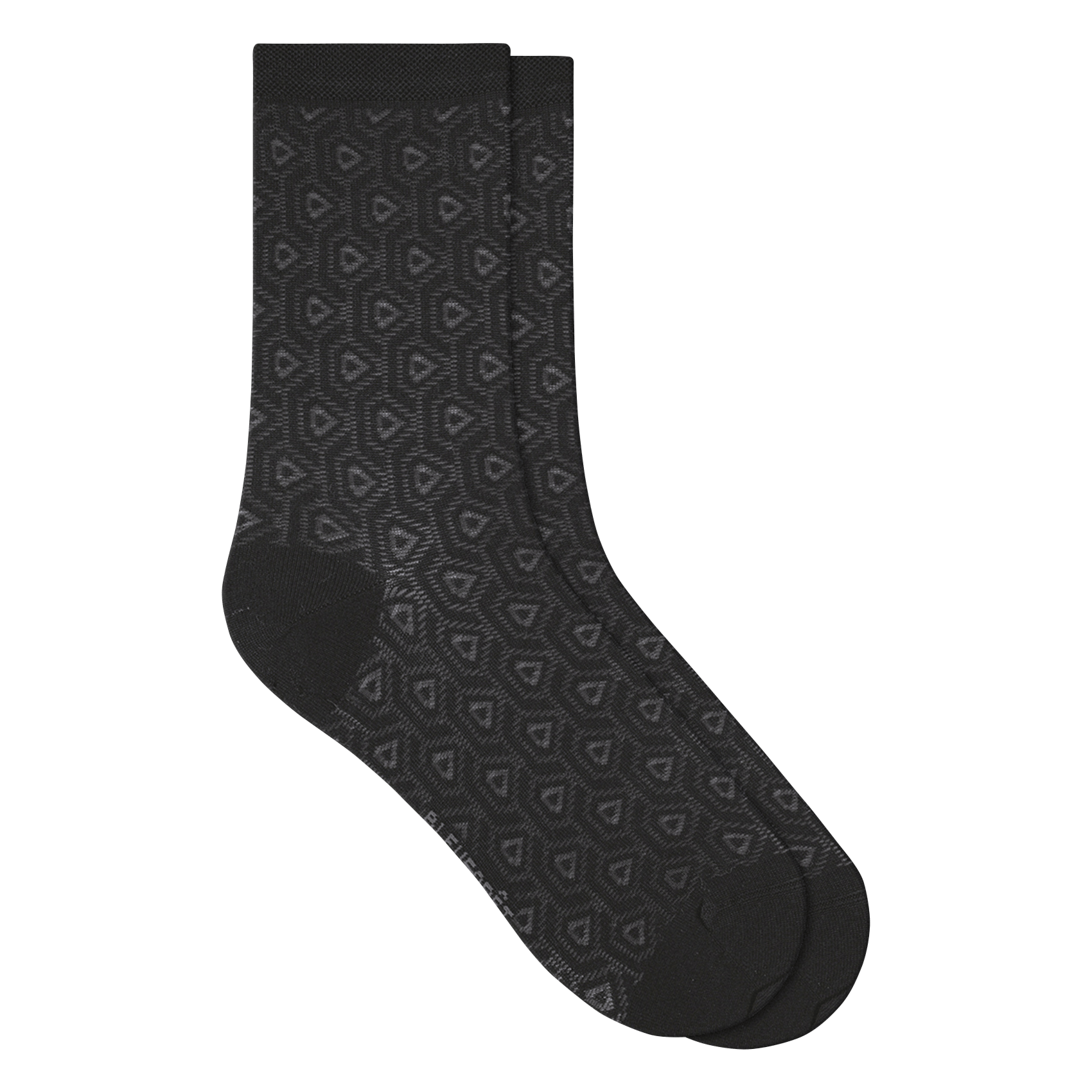 Chaussettes à motif en soie mélangée BLEUFORET Noir