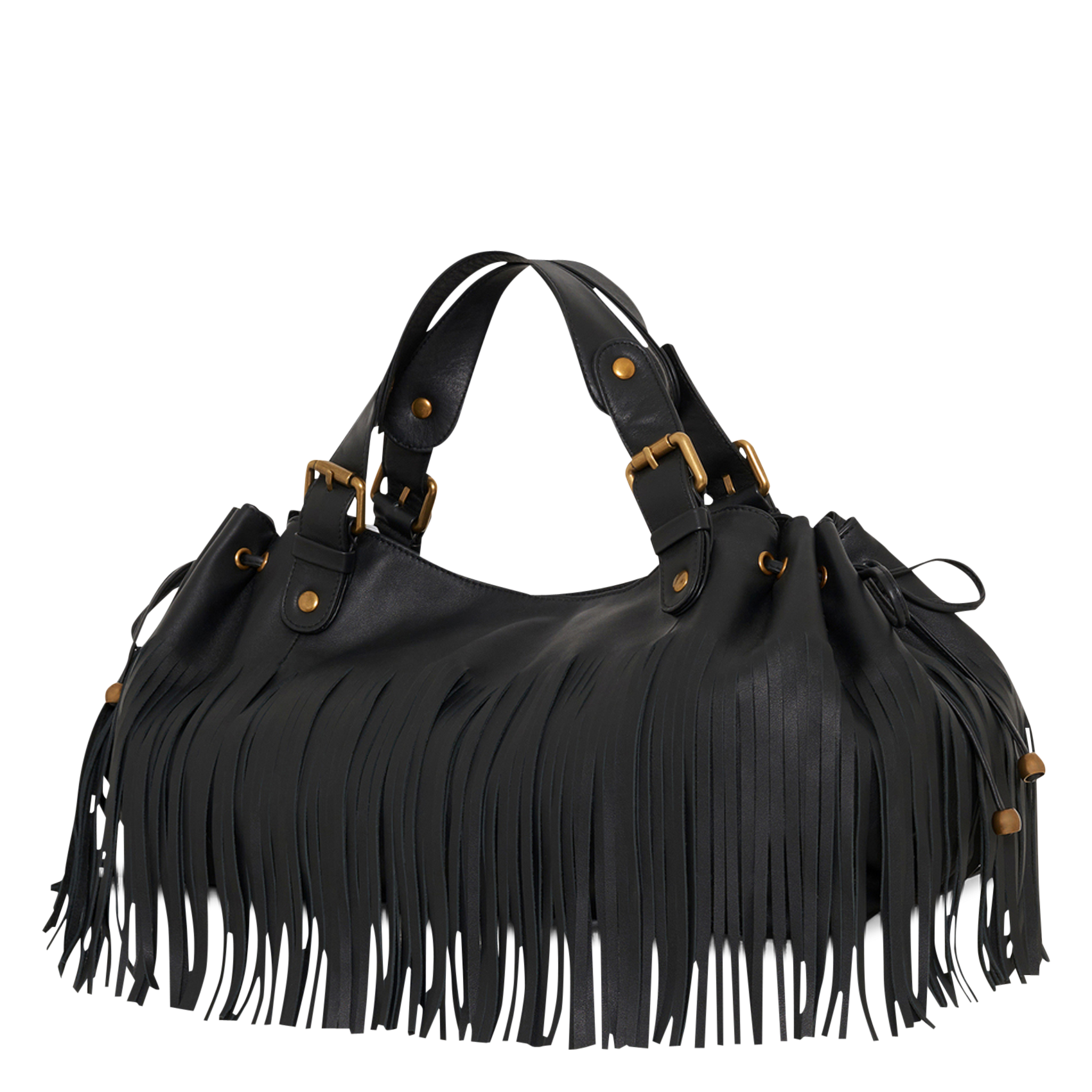 Lederhandtasche mit Fransen GERARD DAREL Schwarz