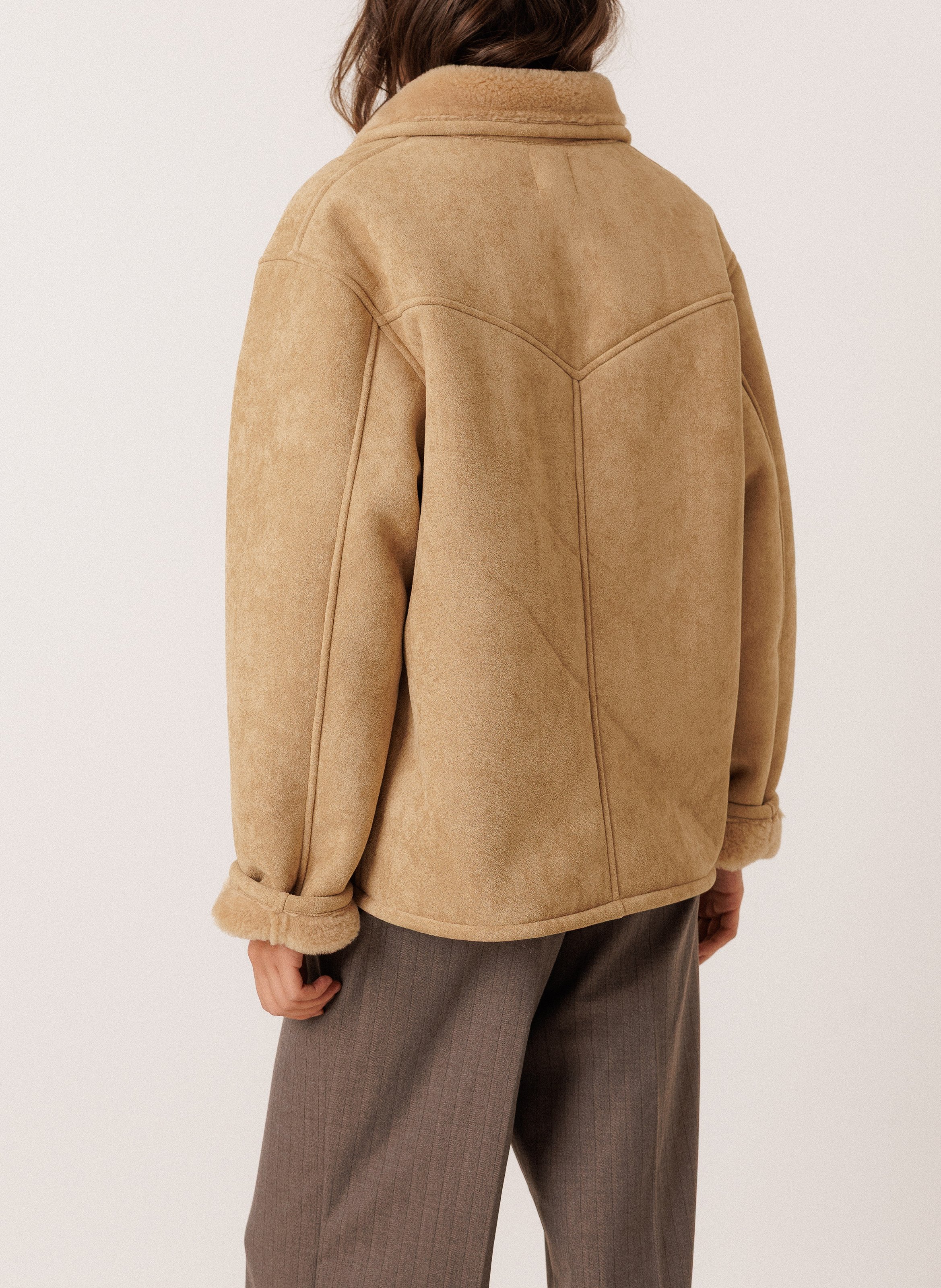 Straight-cut jacket with tailored collar INDI & COLD Beige