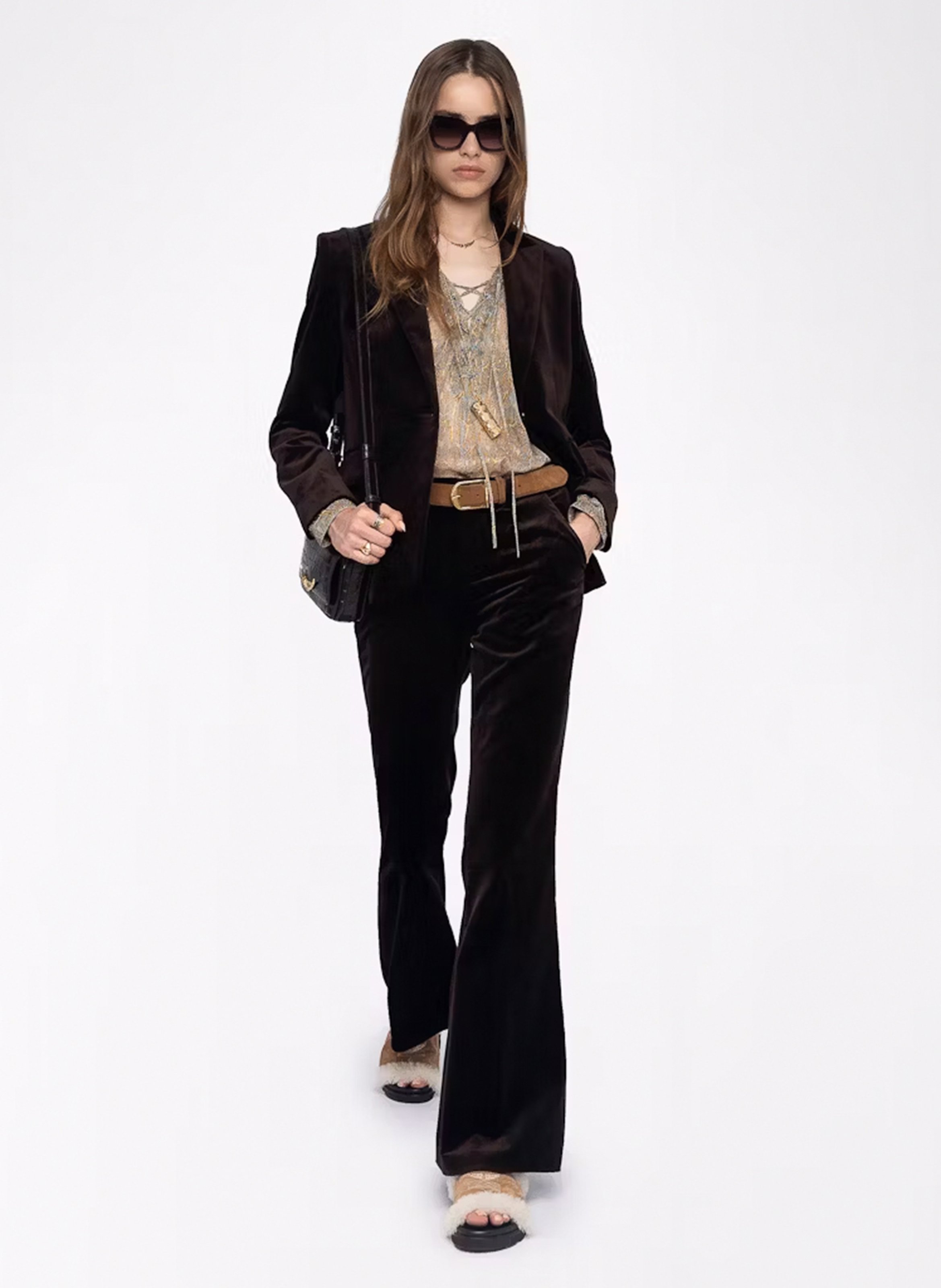 Baumwoll-Samthose ZADIG&VOLTAIRE Braun