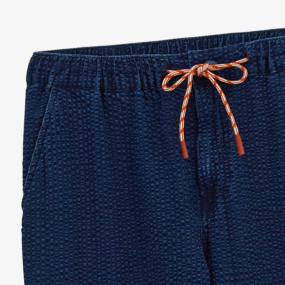 Pantalon  en seersucker avec taille élastiquée SERGE BLANCO Bleu