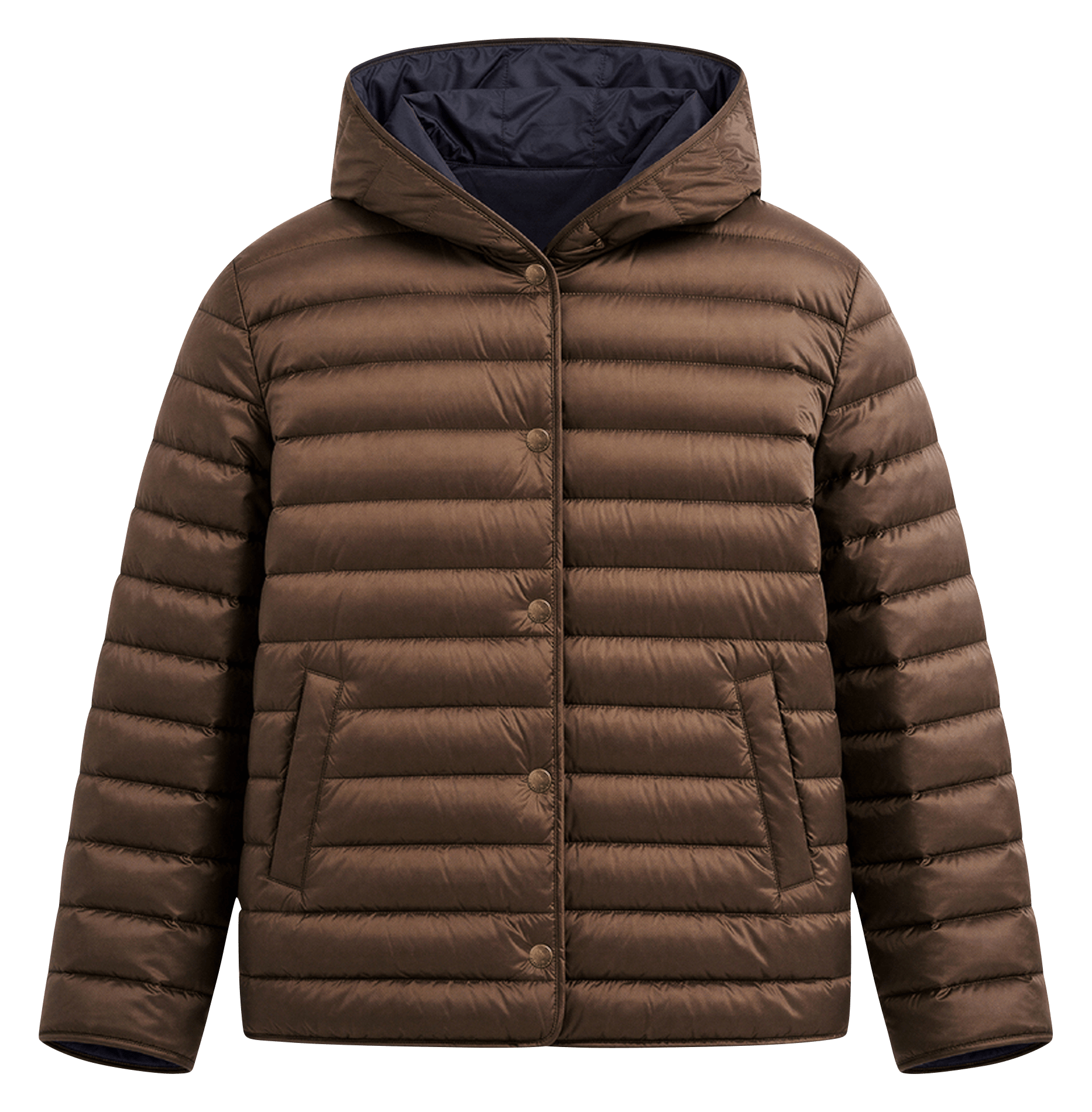 Straight padded jacket with hood GERARD DAREL Brown