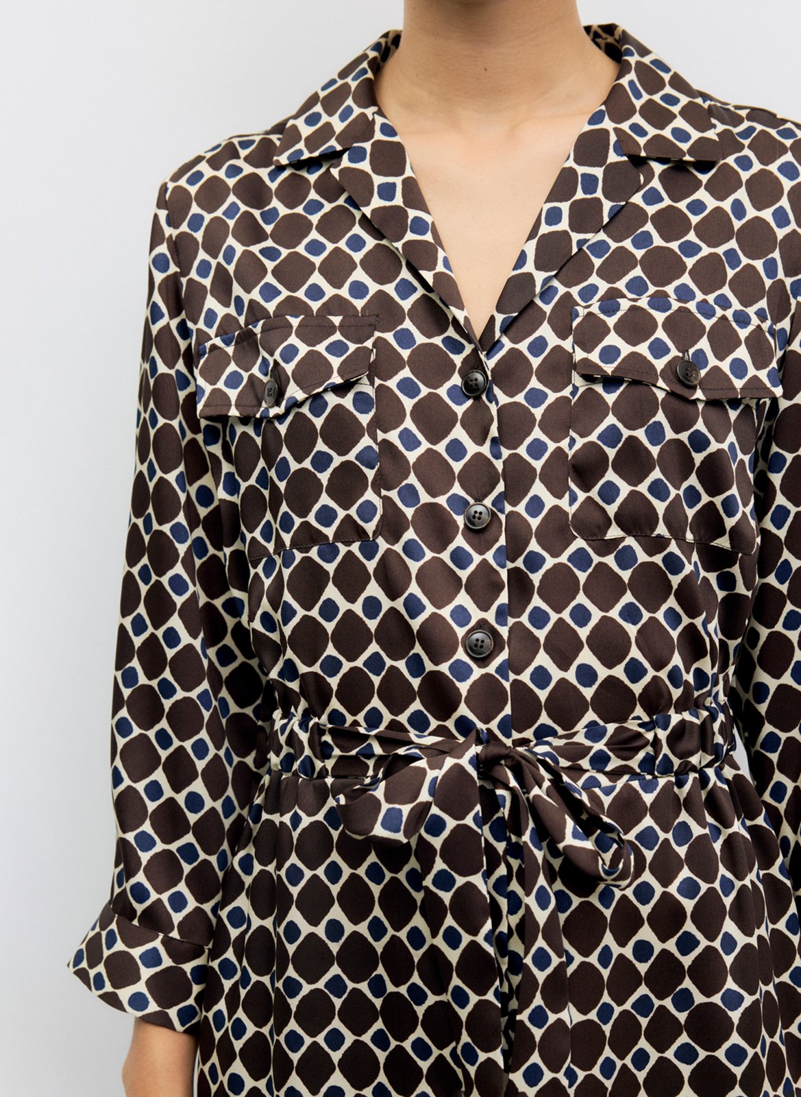 Robe midi imprimée GERARD DAREL Marron