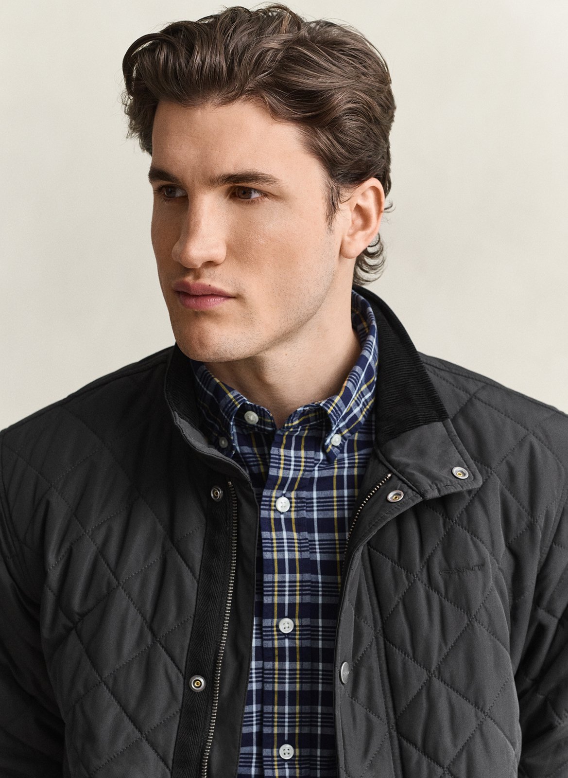 Einfarbige gesteppte gerade Jacke. GANT Schwarz