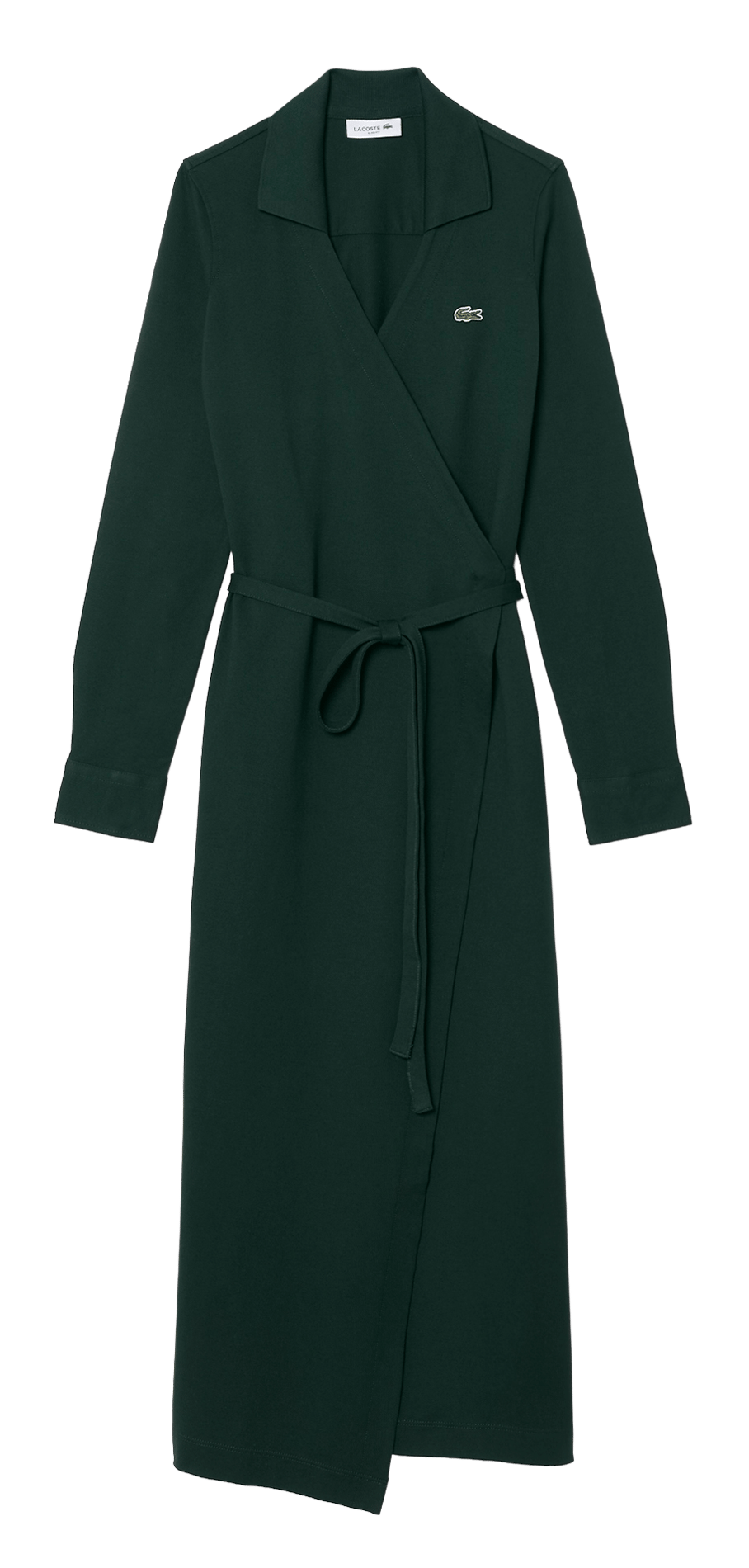 Robe cache-cœur cintrée en coton mélangé LACOSTE Vert
