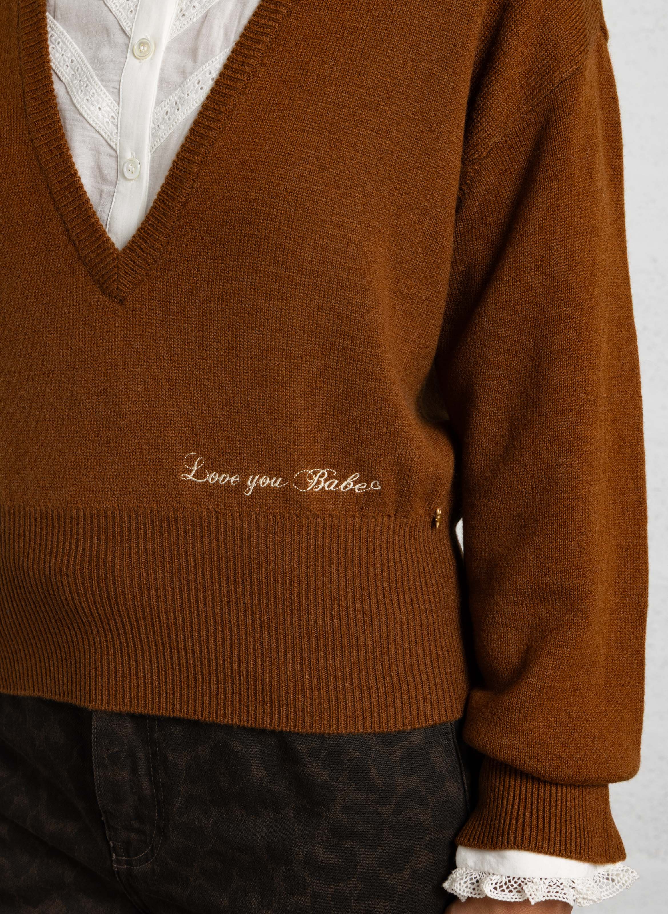Oversized wool sweater DES PETITS HAUTS Brown