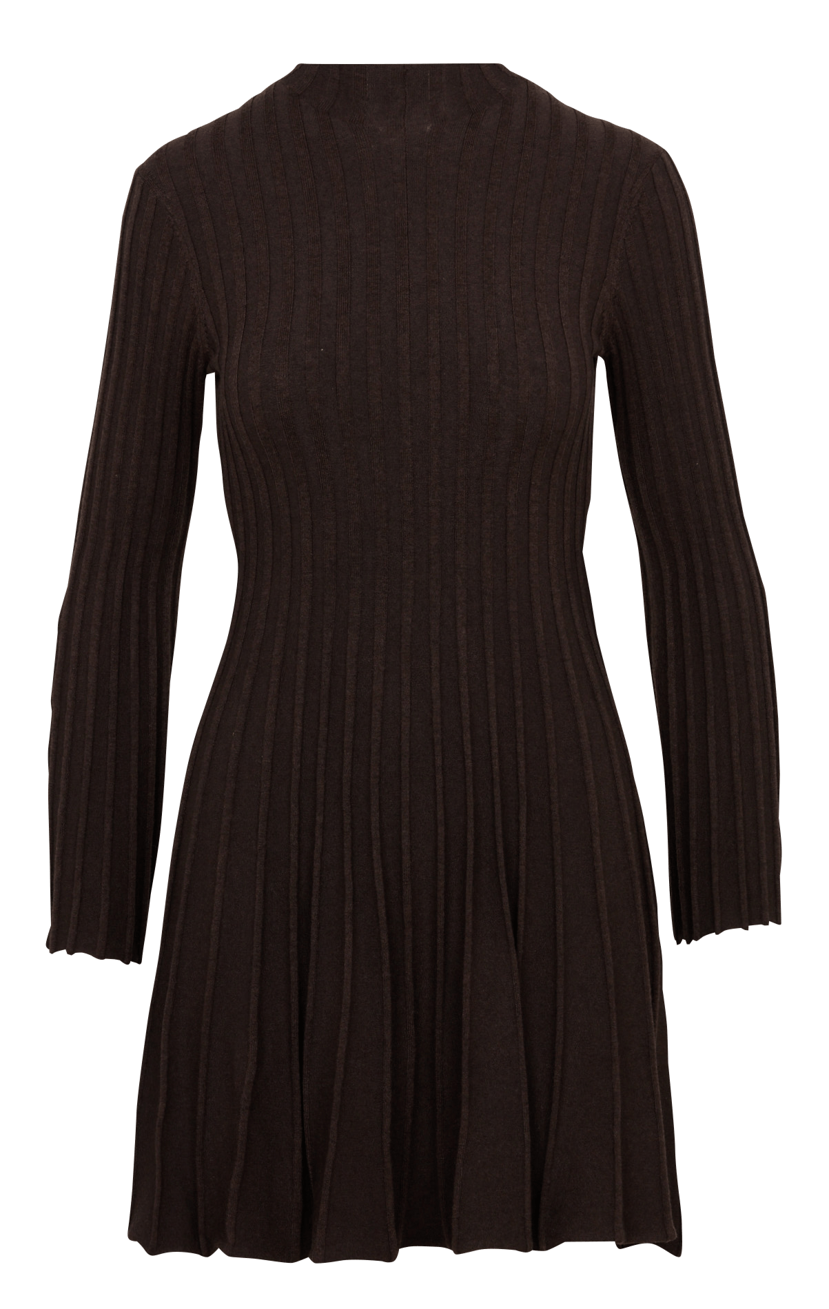 Robe courte cintrée col montant MAJE Marron
