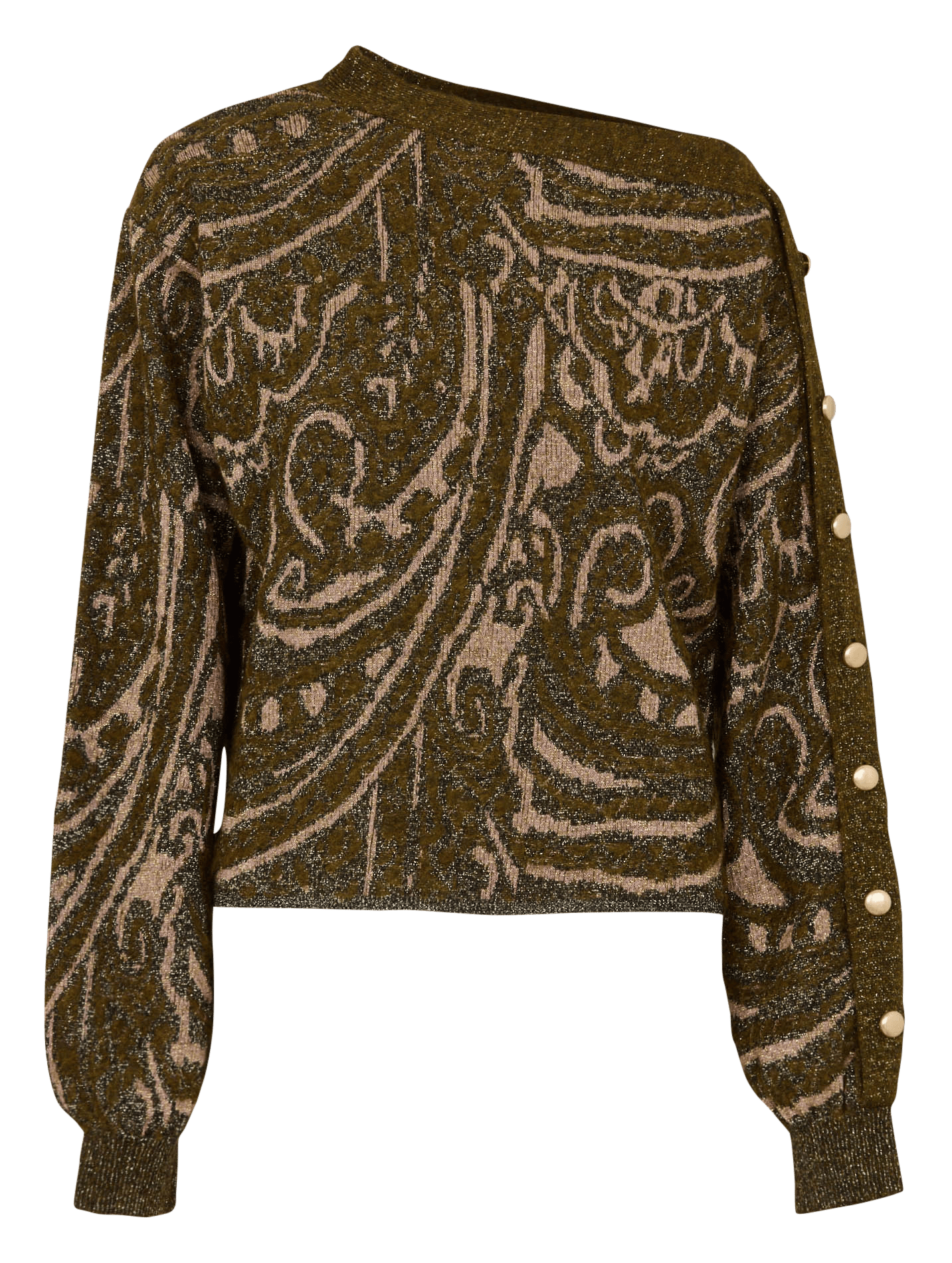 Graphic glitter sweater MES DEMOISELLES Khaki