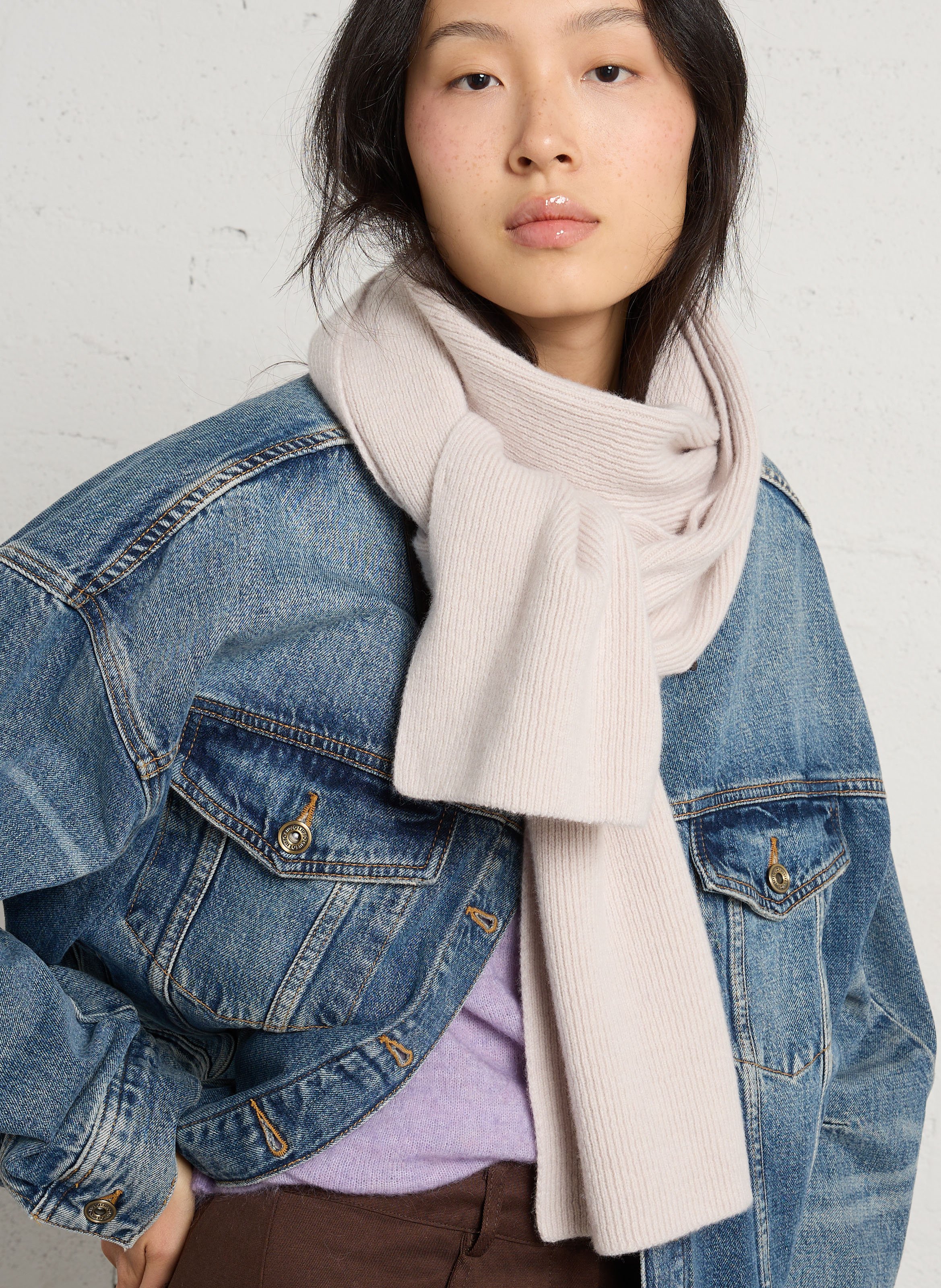 Echarpe en laine et cachemire mélangé CEZEMBRE Beige