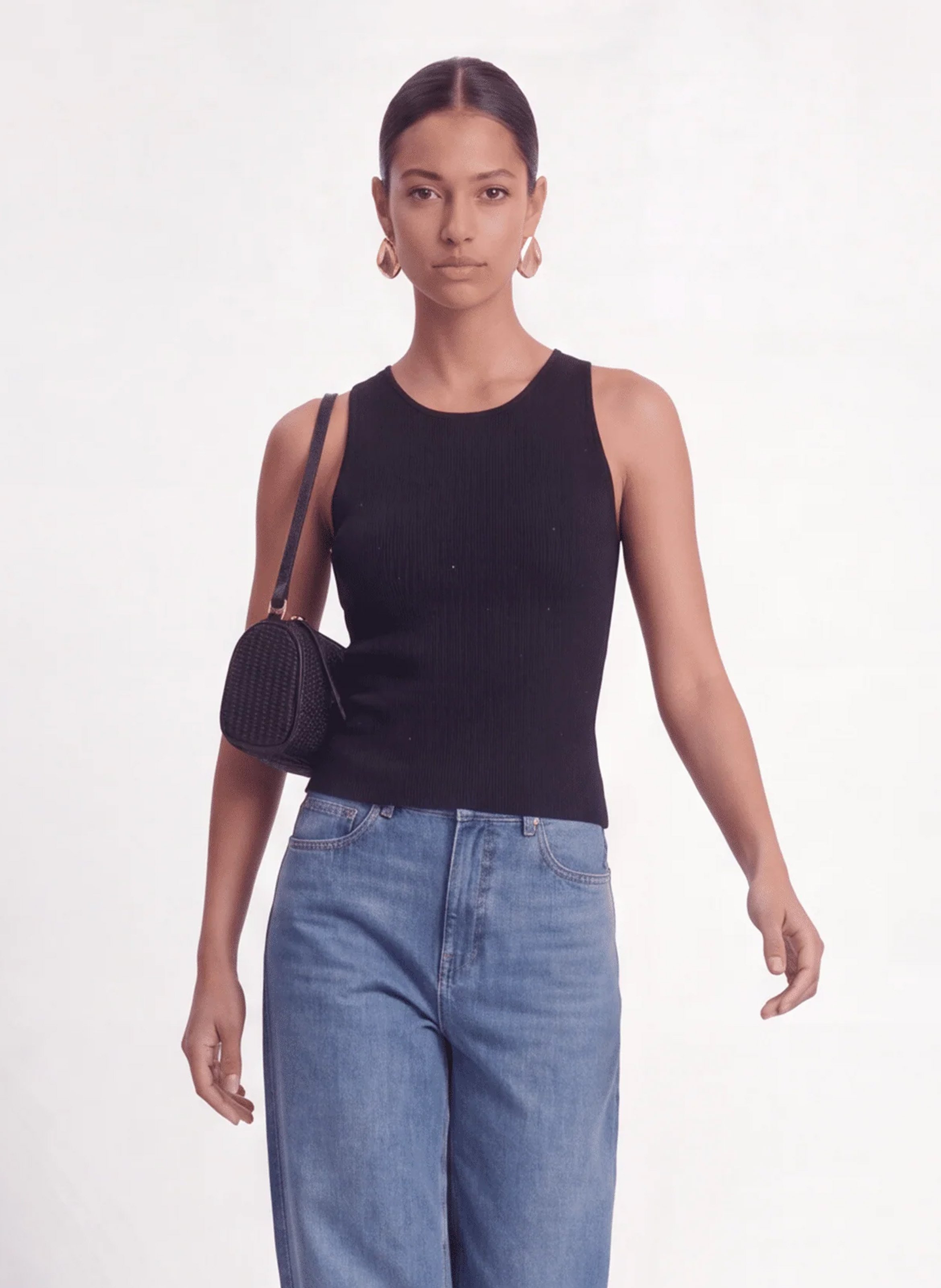 Tanktop met ronde hals en strasssteentjes KOOKAI
