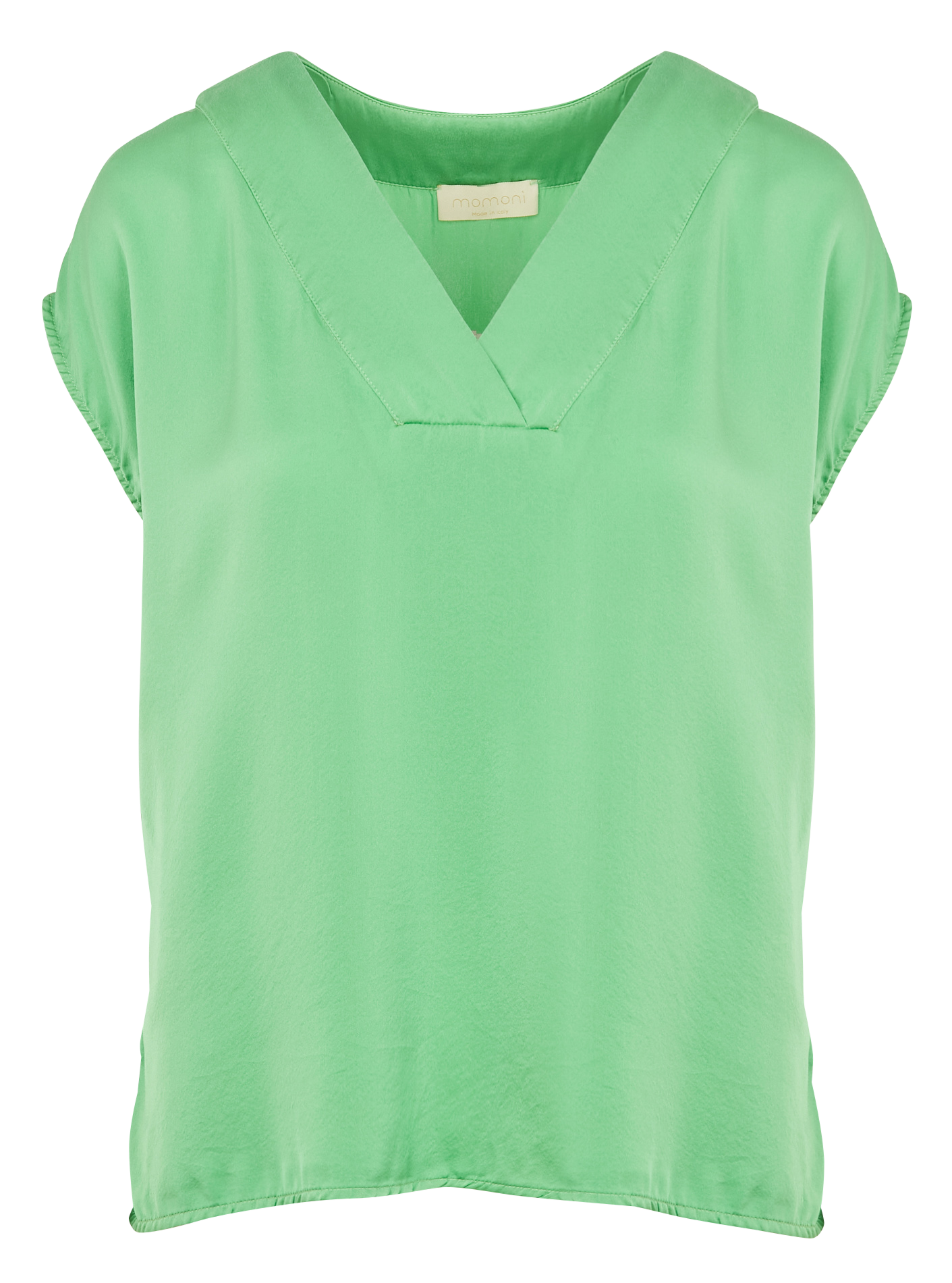Blouse col V sans manches en soie MOMONI Vert