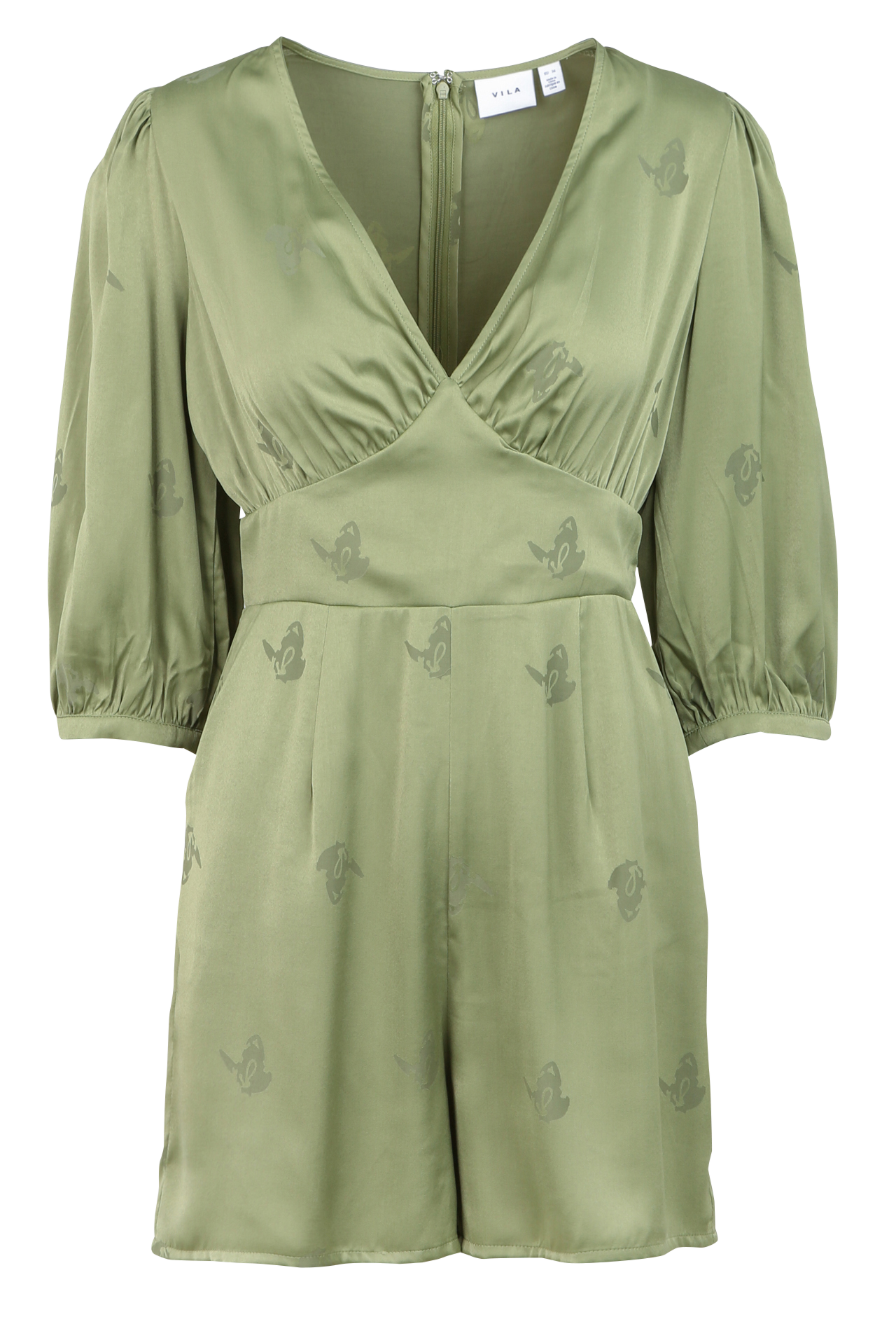 V-neck playsuit with floral patterns VILA Green