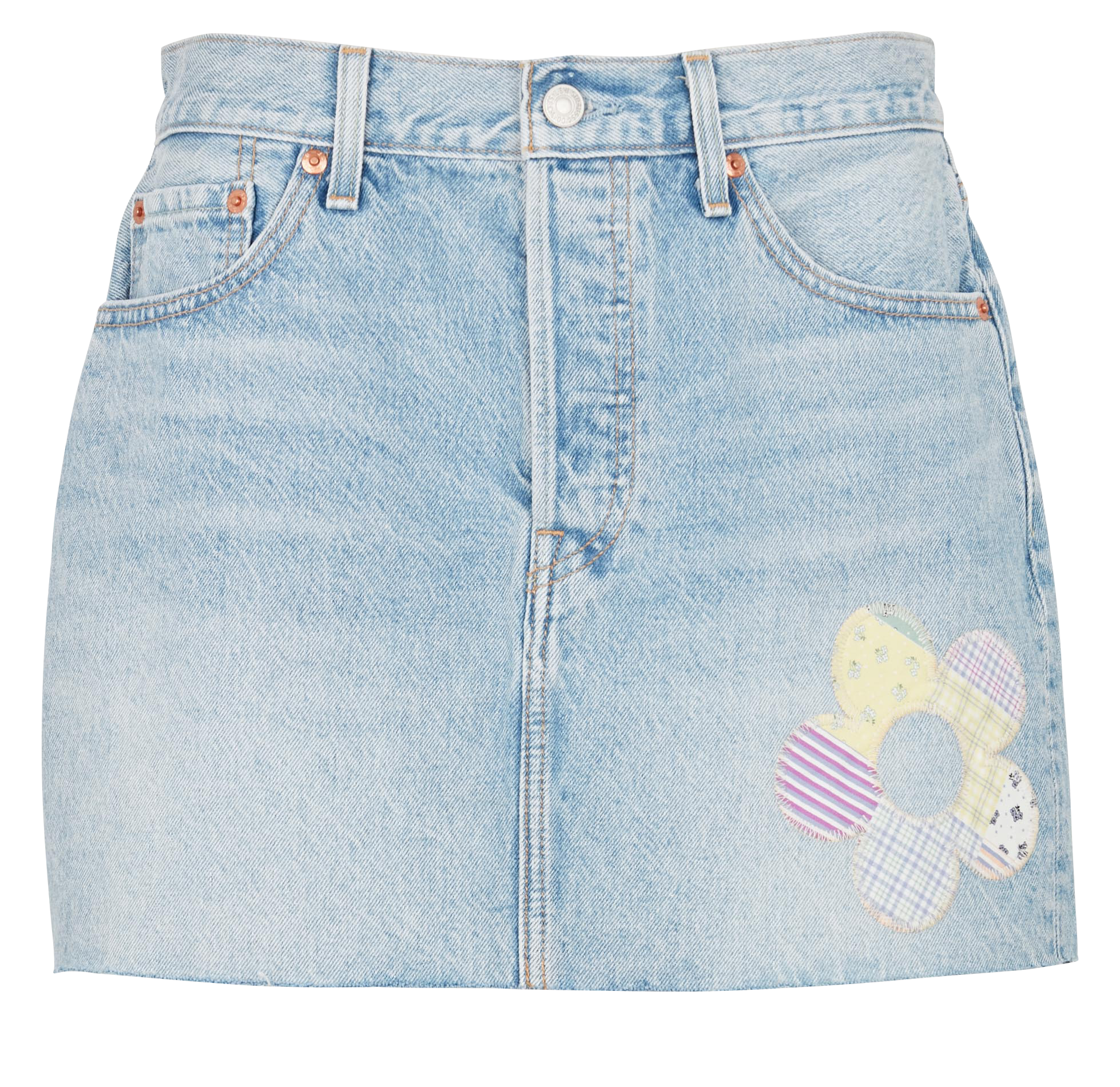 Jupe courte en jean  LEVI'S Jean Délavé