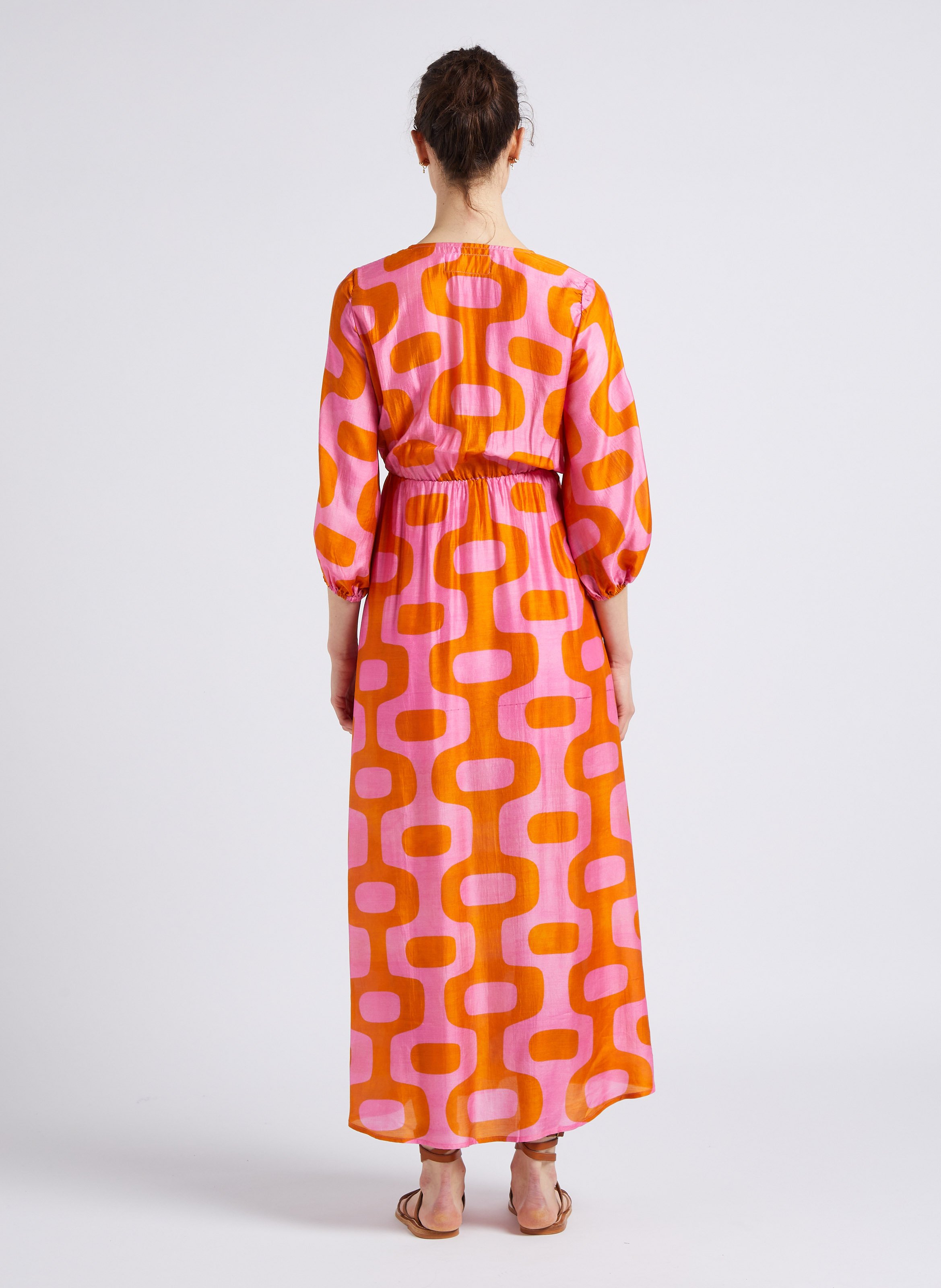 Robe longue ouverte imprimée SUNDRESS Multicolore
