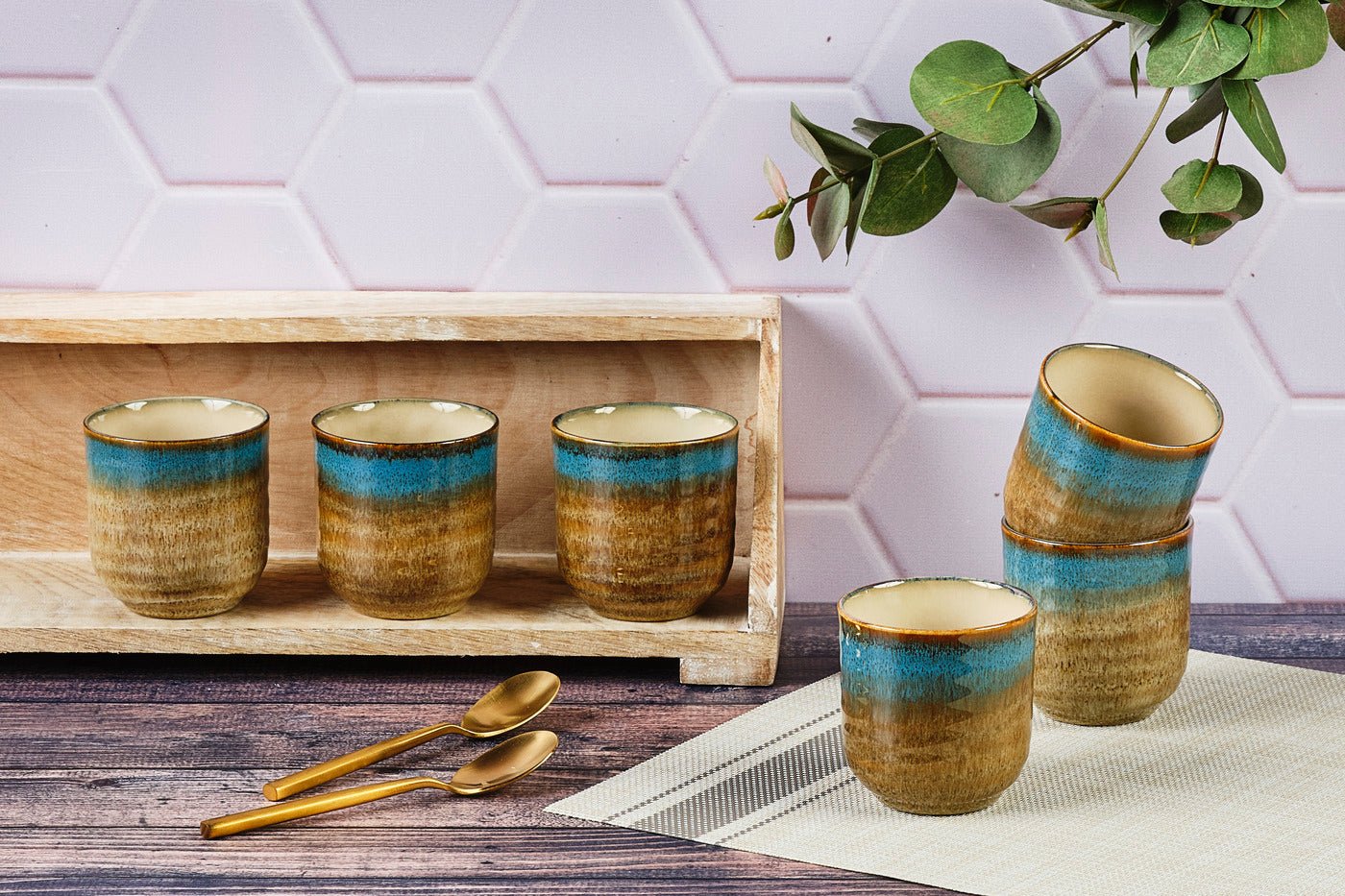 Island cup 15cl - 6 pieces - land & sea BJORN Brown