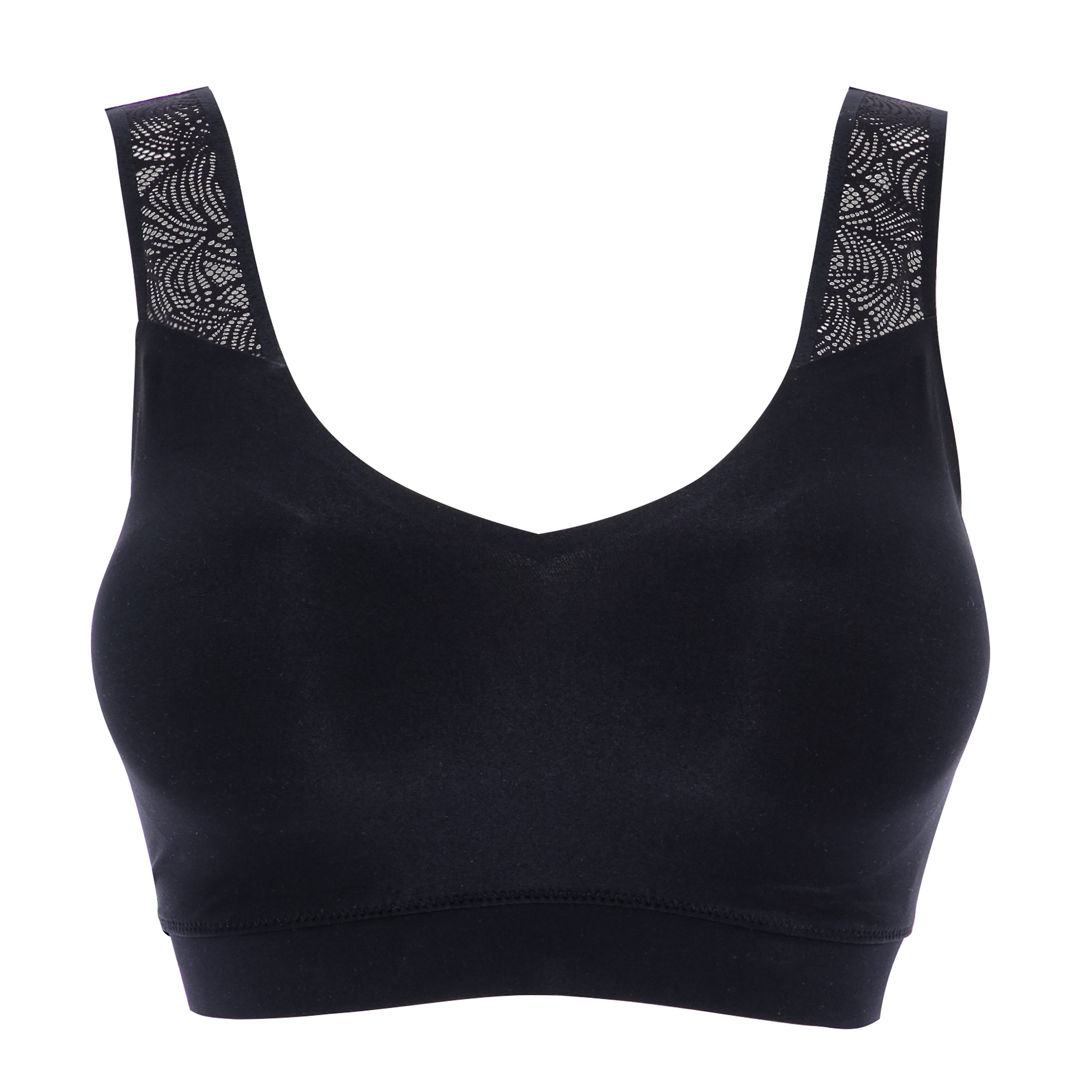 Lace crop top with cups CHANTELLE Black