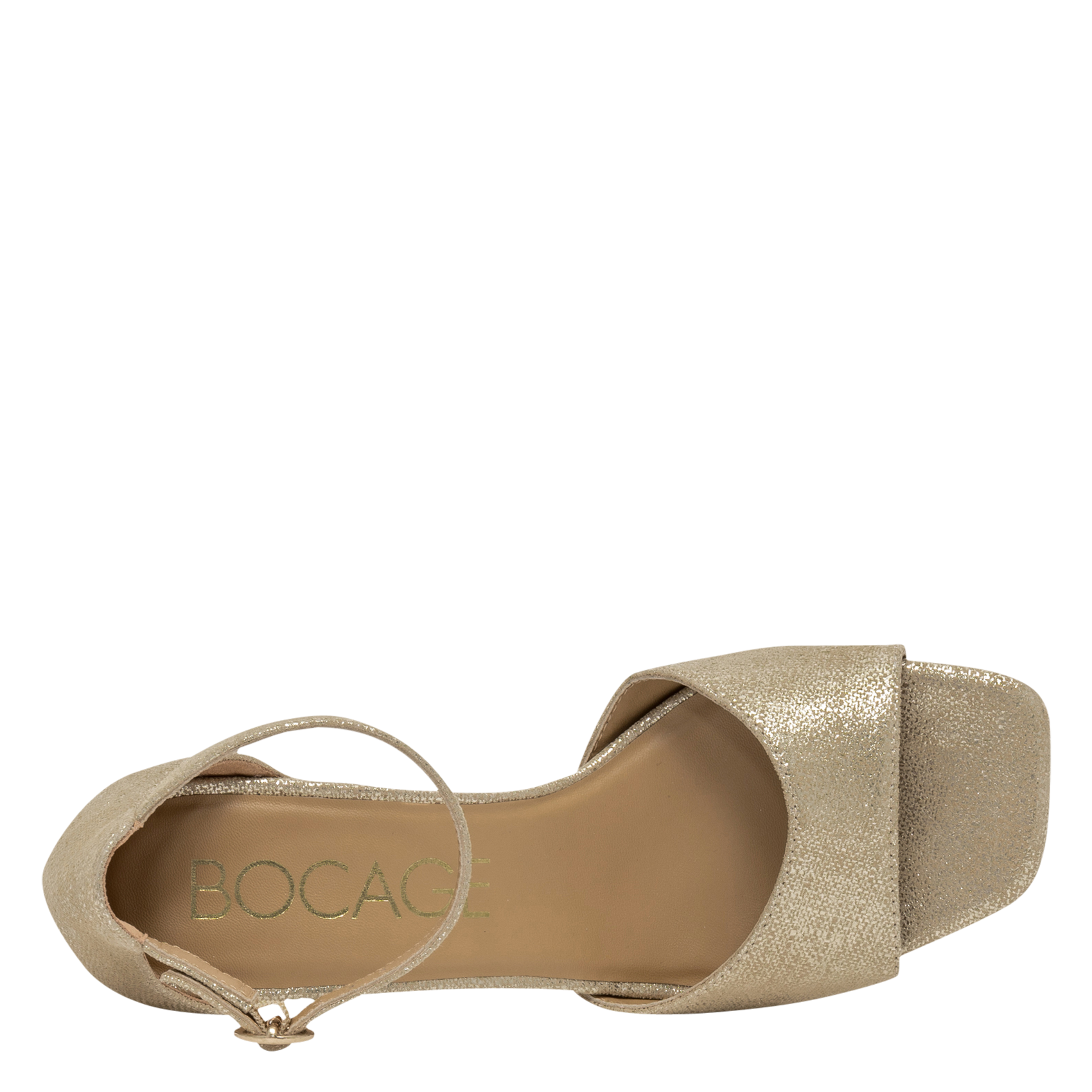 Sandales à talon en cuir métallisé BOCAGE Doré