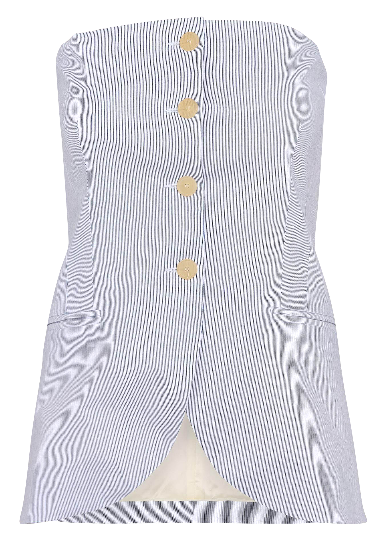 Bustier boutonné à rayures ROSEANNA Blanc