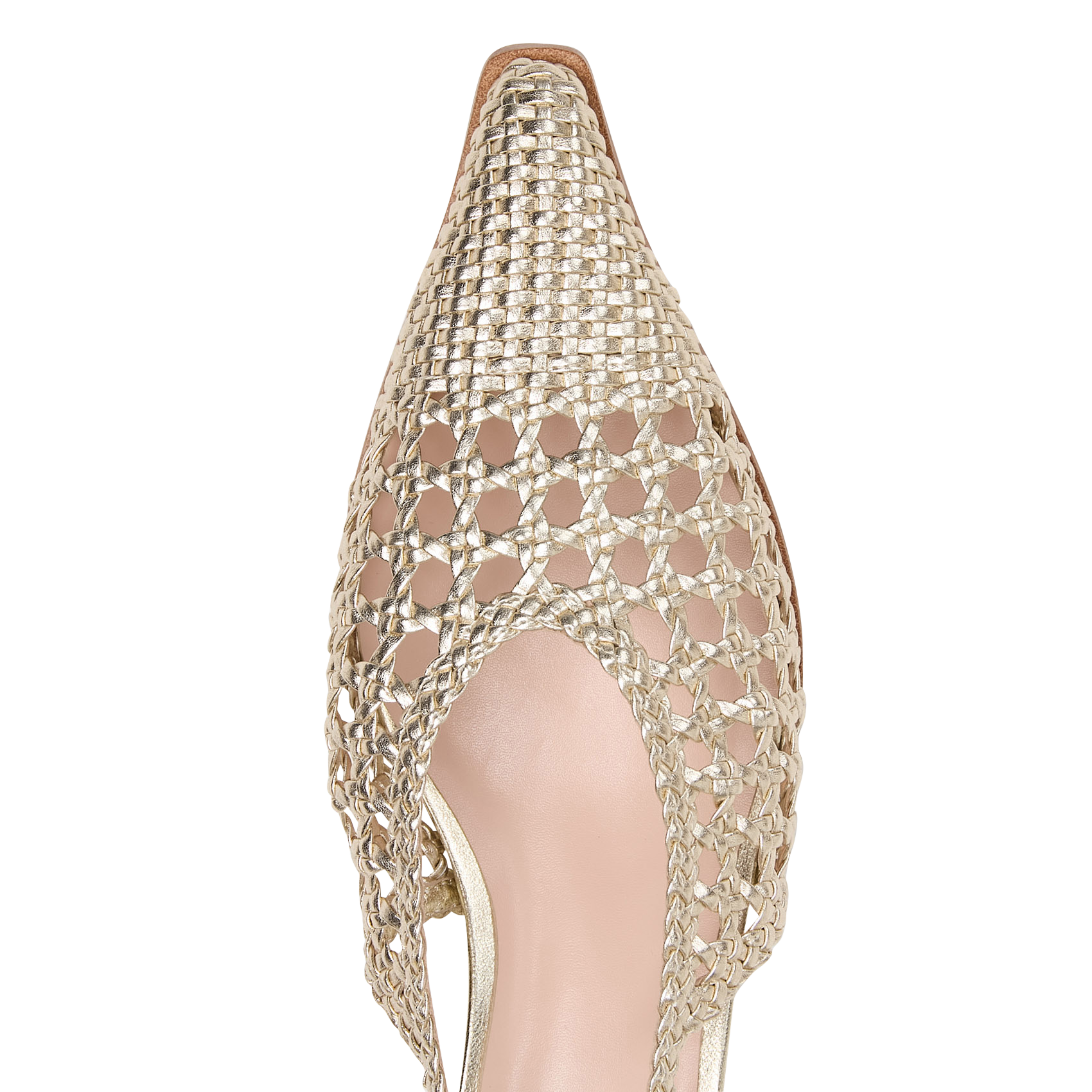 Slingbacks cuir tressées MI/MAI Doré