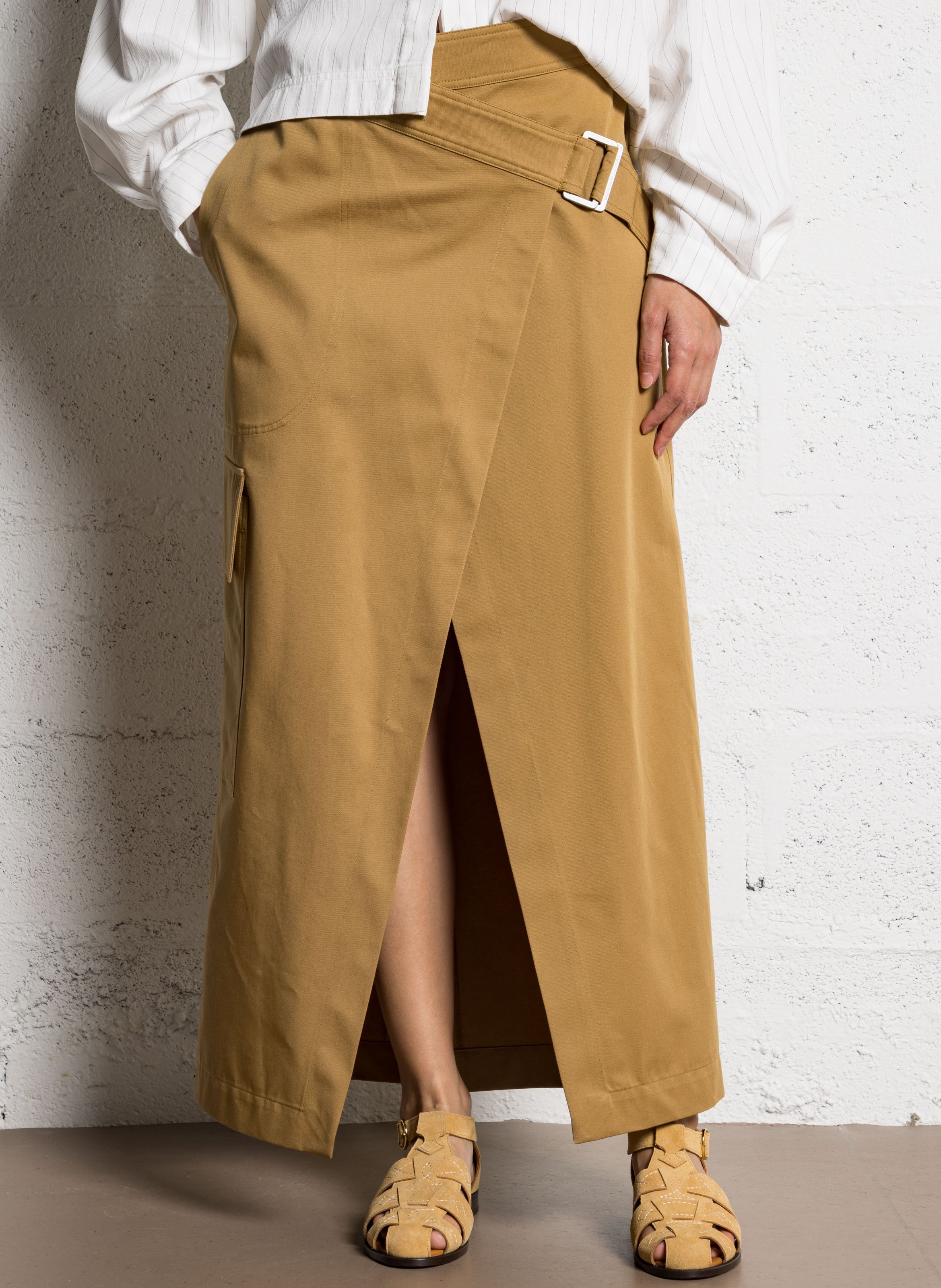 Long cotton wrap skirt Biscuit Margaux Lonnberg - Women ALBA
