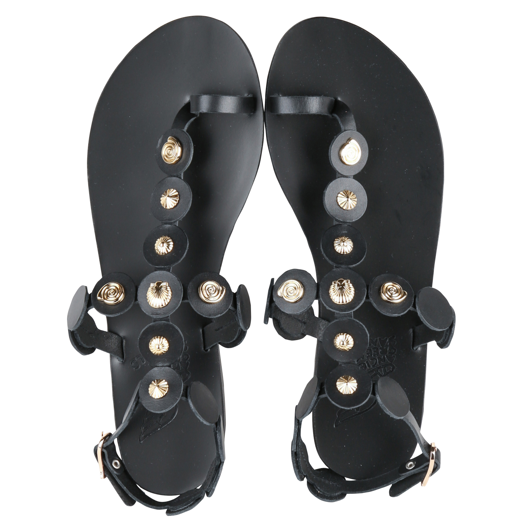 Sandales plates en cuir ANCIENT GREEK SANDALS Noir