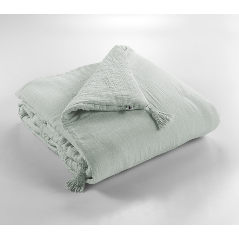 Cotton gauze bedspread or end-of-bed throw L'EFFET PAPILLON