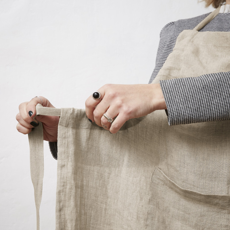 Chef apron in cotton gauze L'EFFET PAPILLON Beige