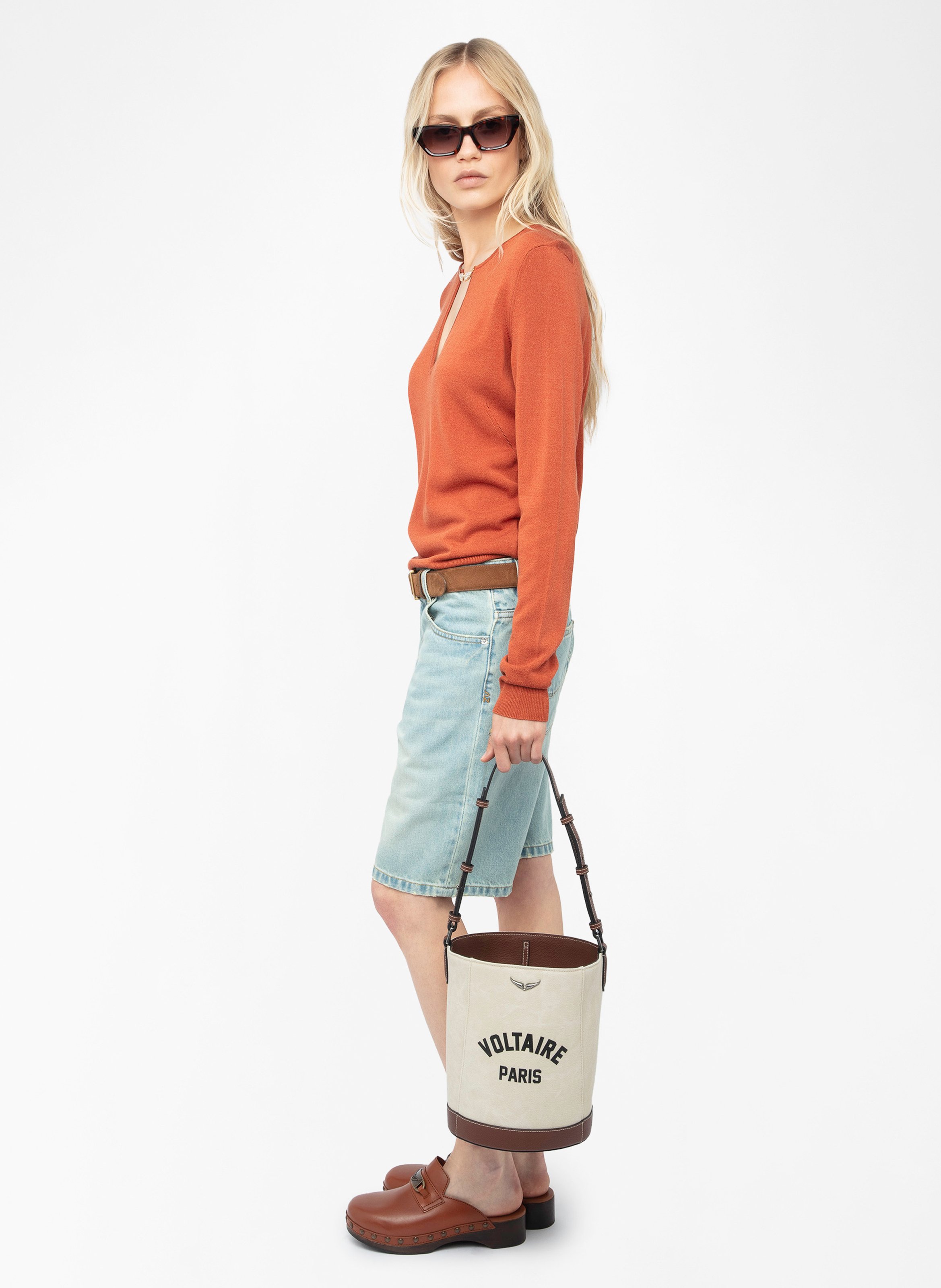 Round-neck knit top ZADIG&amp;VOLTAIRE Brown