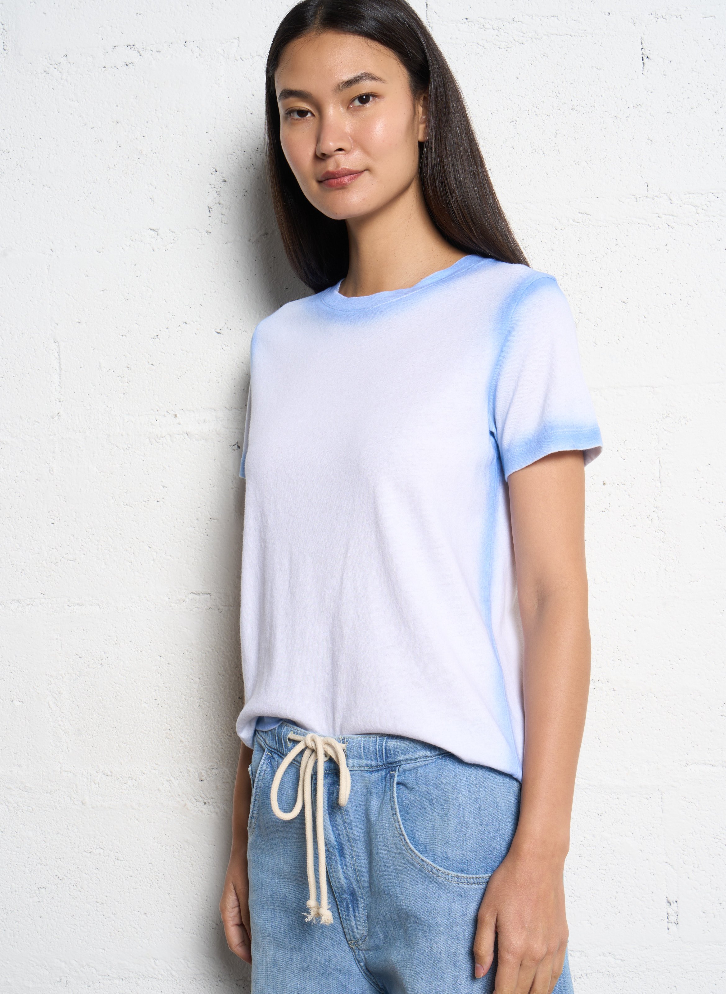 Round-neck linen T-shirt KUJTEN Blue