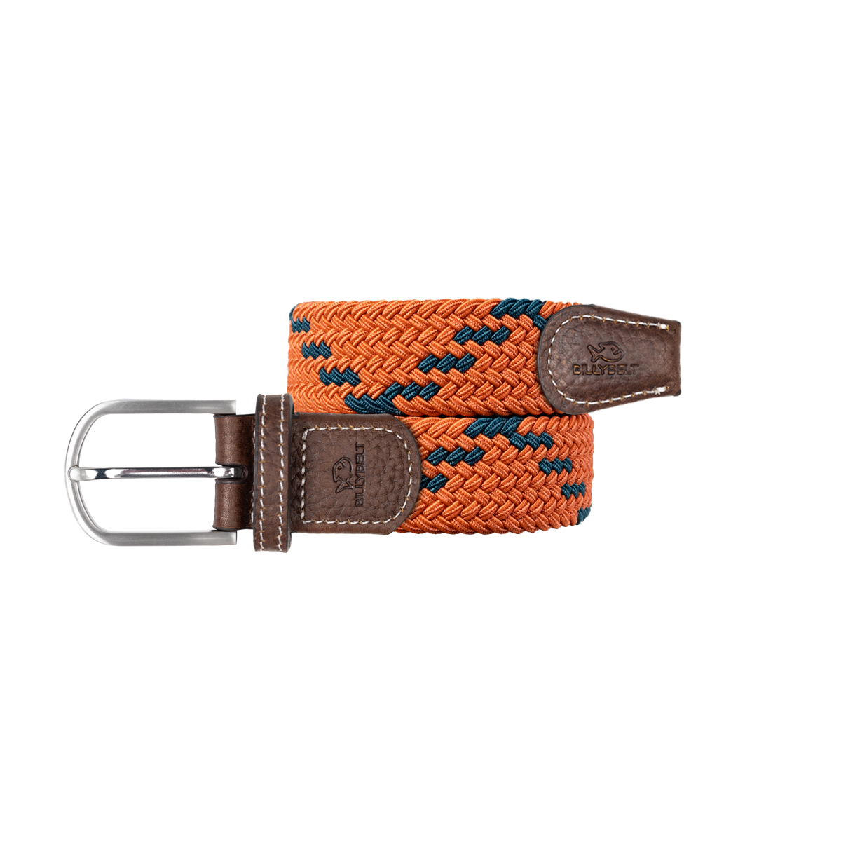 Multicolored braided elastic belt BILLYBELT Orange
