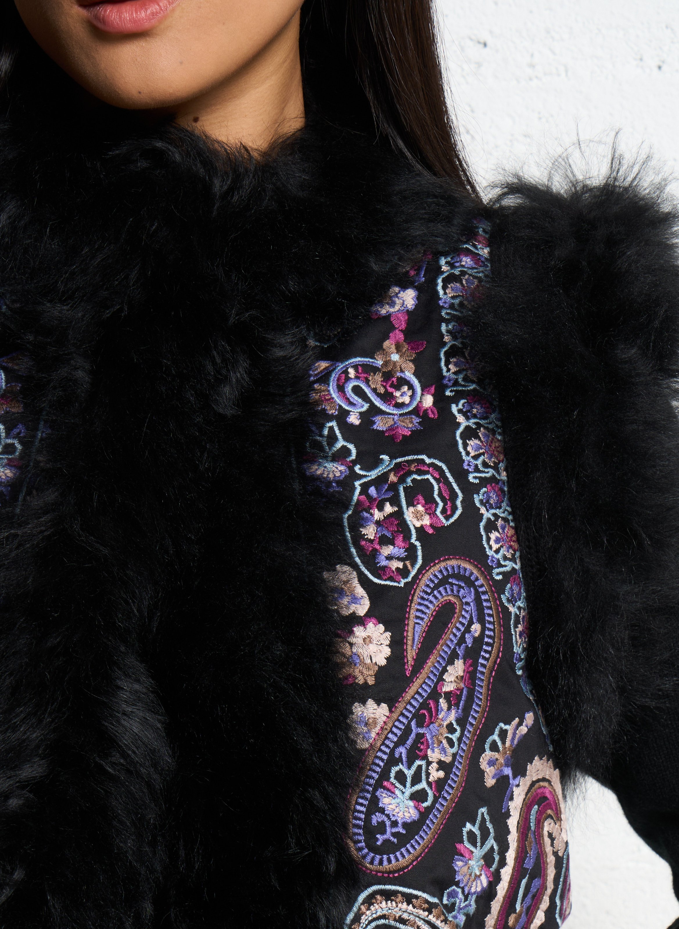 Gerader Baumwoll-Cardigan ANTIK BATIK Schwarz