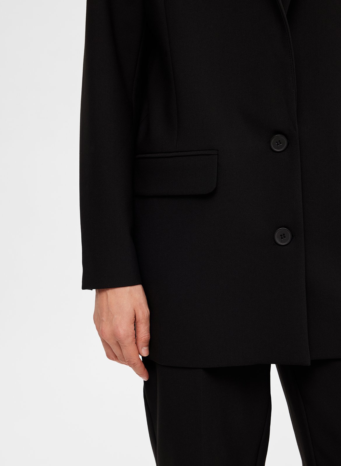 Veste tailleur en fibres recyclées mélangées SELECTED Noir