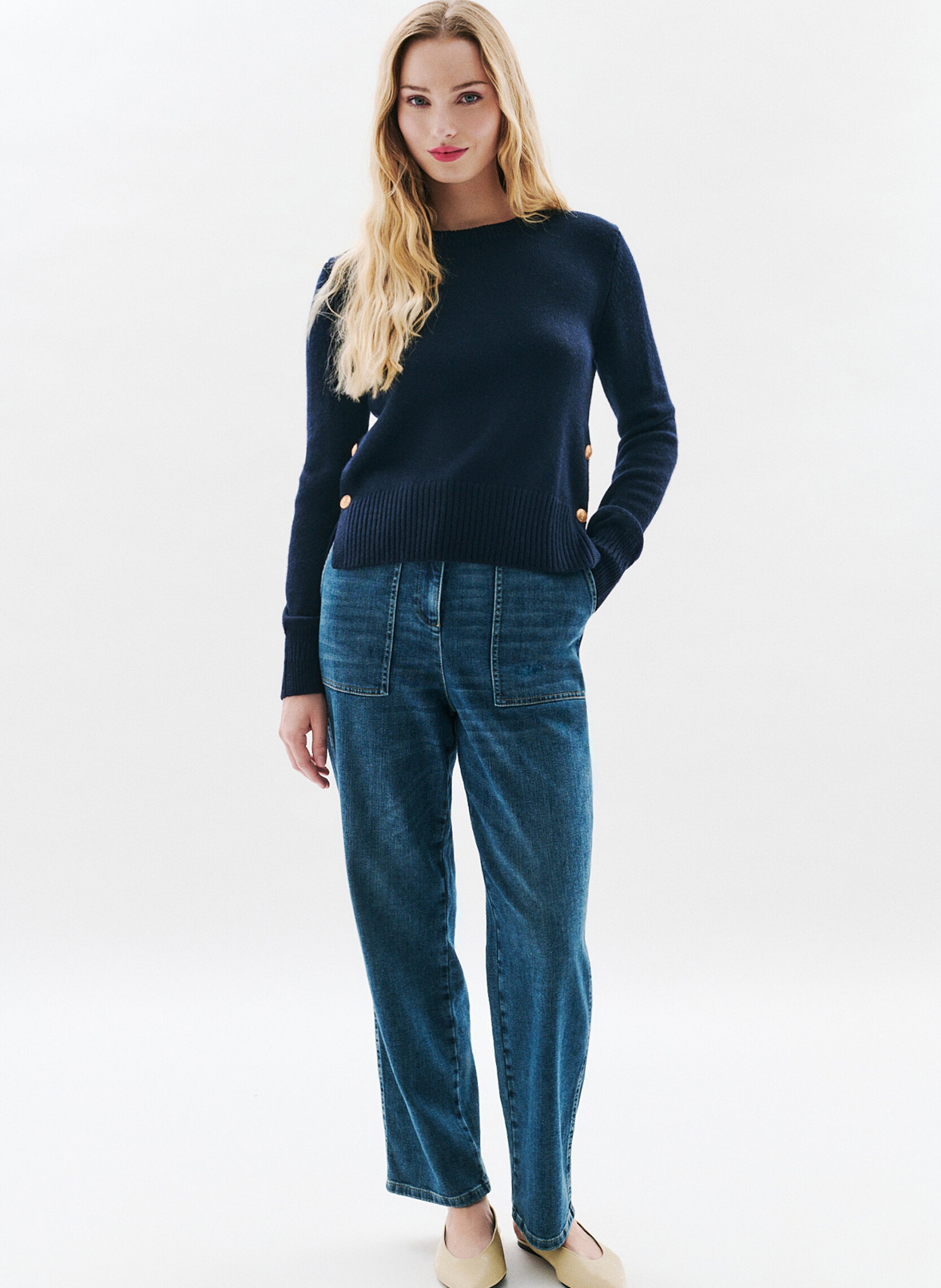 Alpaca wool sweater CAROLL Blue