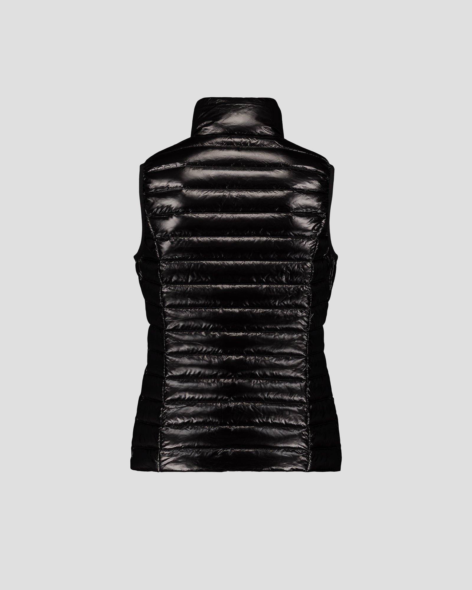 Seda Shiny Sleeveless Lightweight Puffer Coat Black