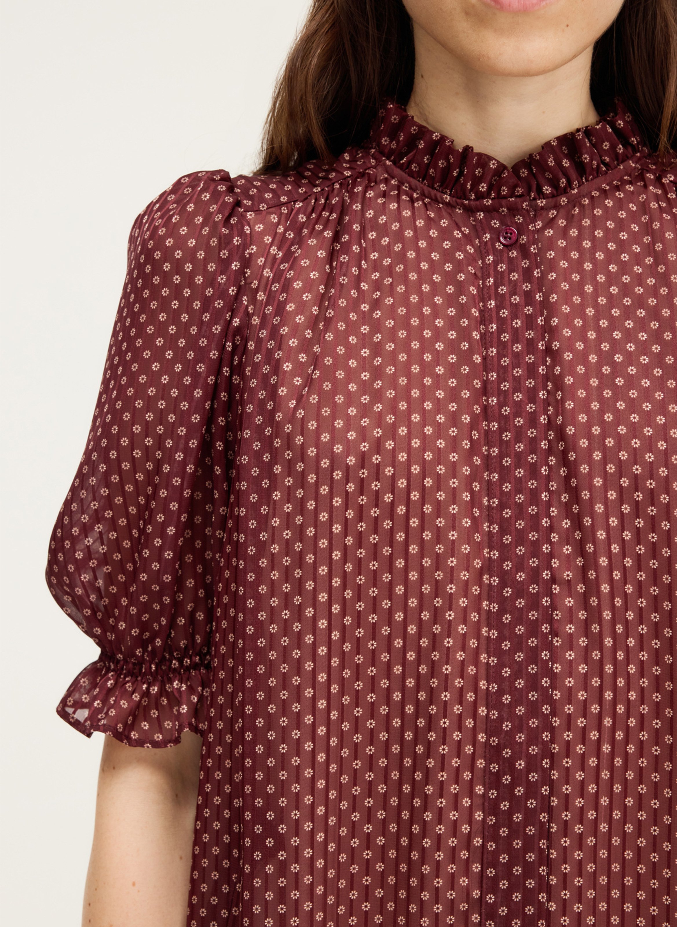 Fanny Juliette printed round-neck short dress PABLO Red