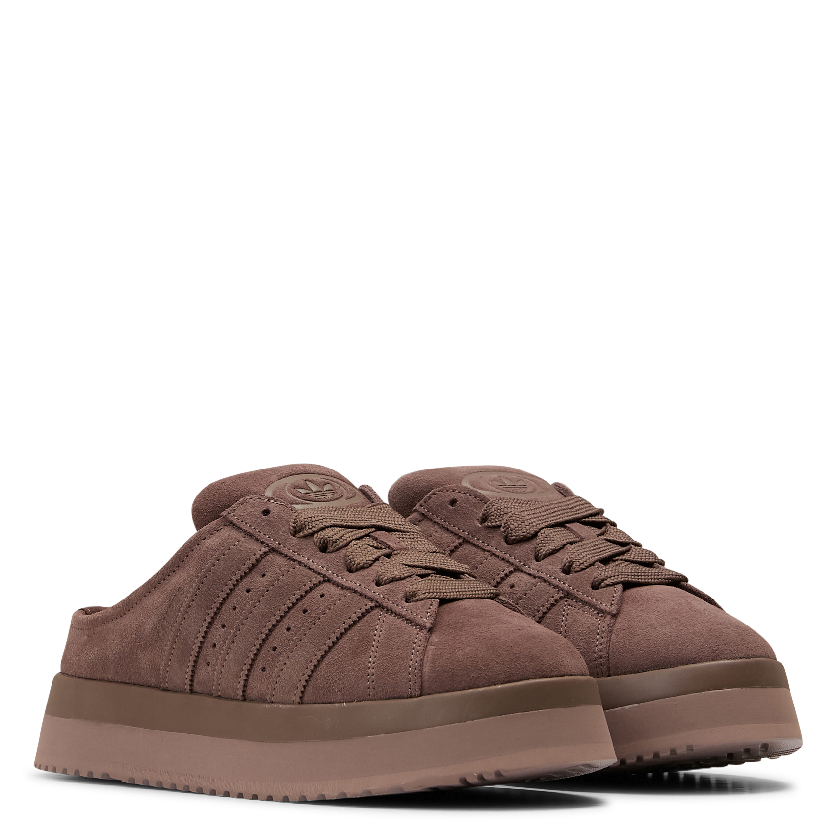 Sabots fourrés en cuir ADIDAS Marron