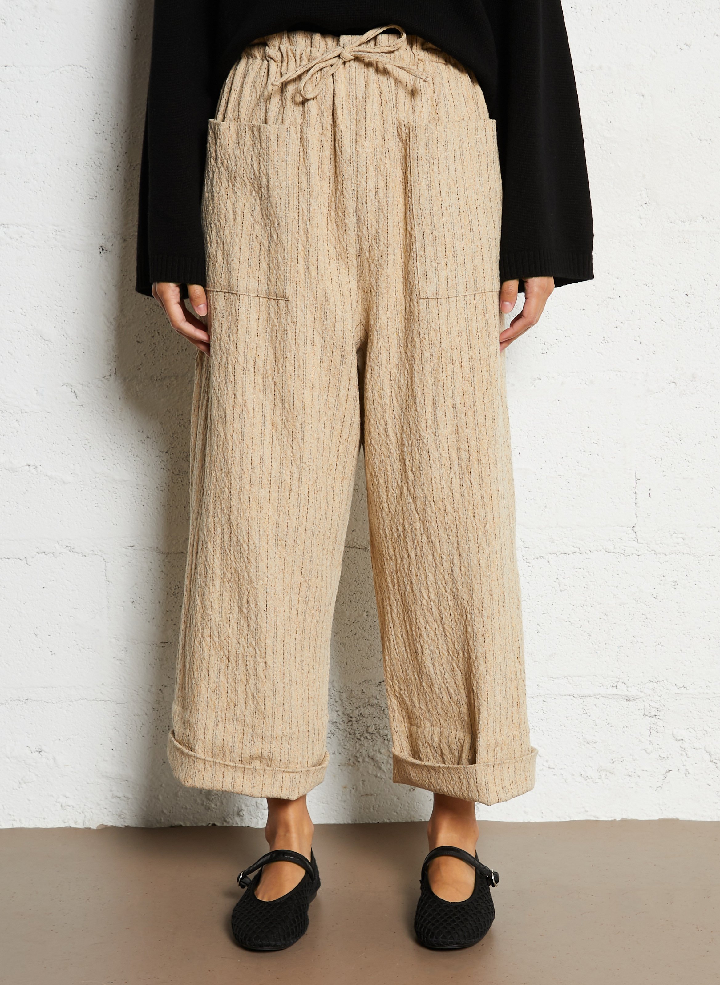 Pantalon large en laine mélangée HOD PARIS