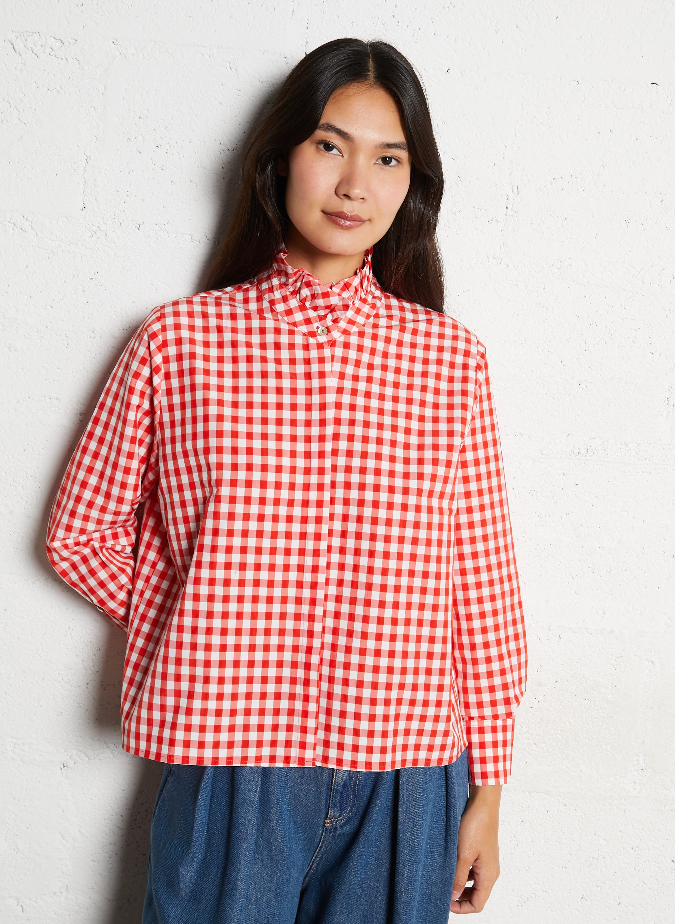 Chemise droite à carreaux en coton  DR BLOOM