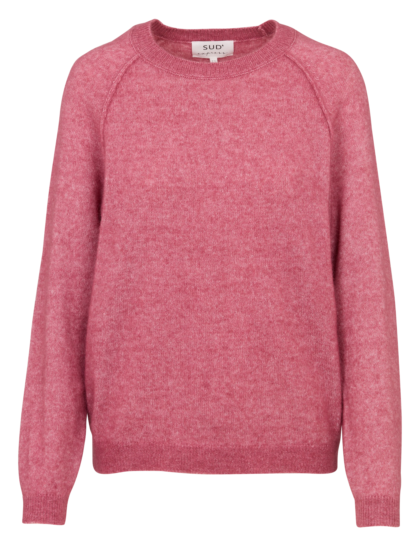 Round-neck wool-blend straight-cut sweater SUD EXPRESS Pink