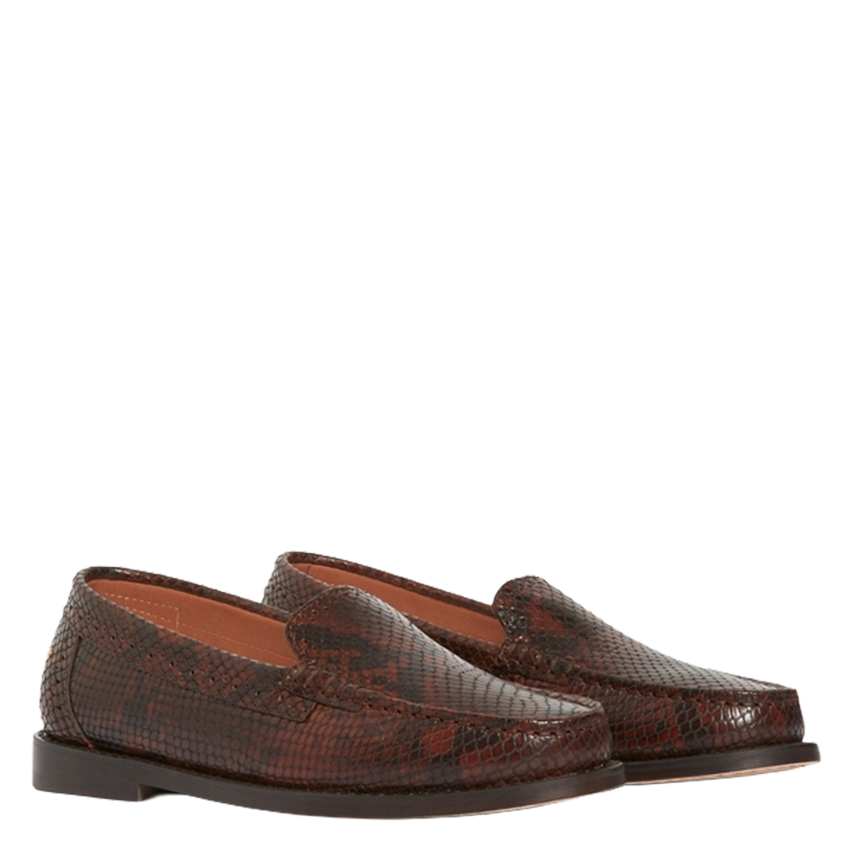 Mocassins en cuir effet python VANESSA BRUNO Marron