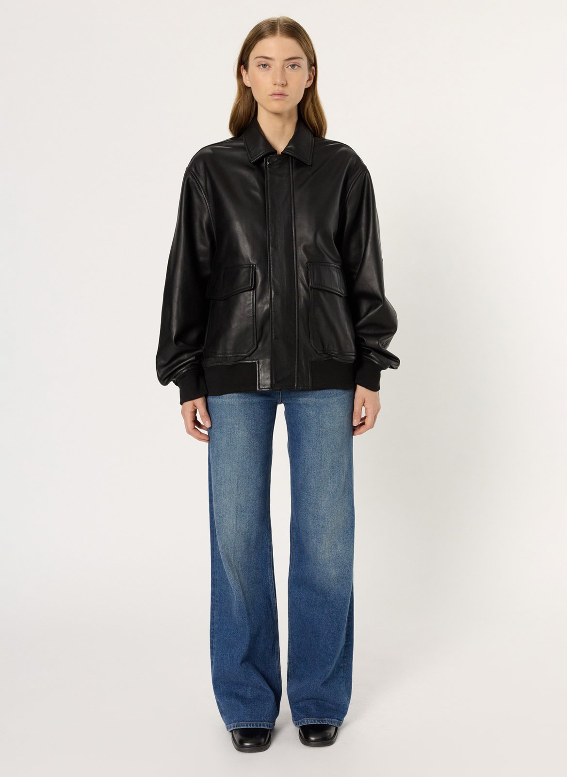 Recht, leren jasje GERARD DAREL Zwart