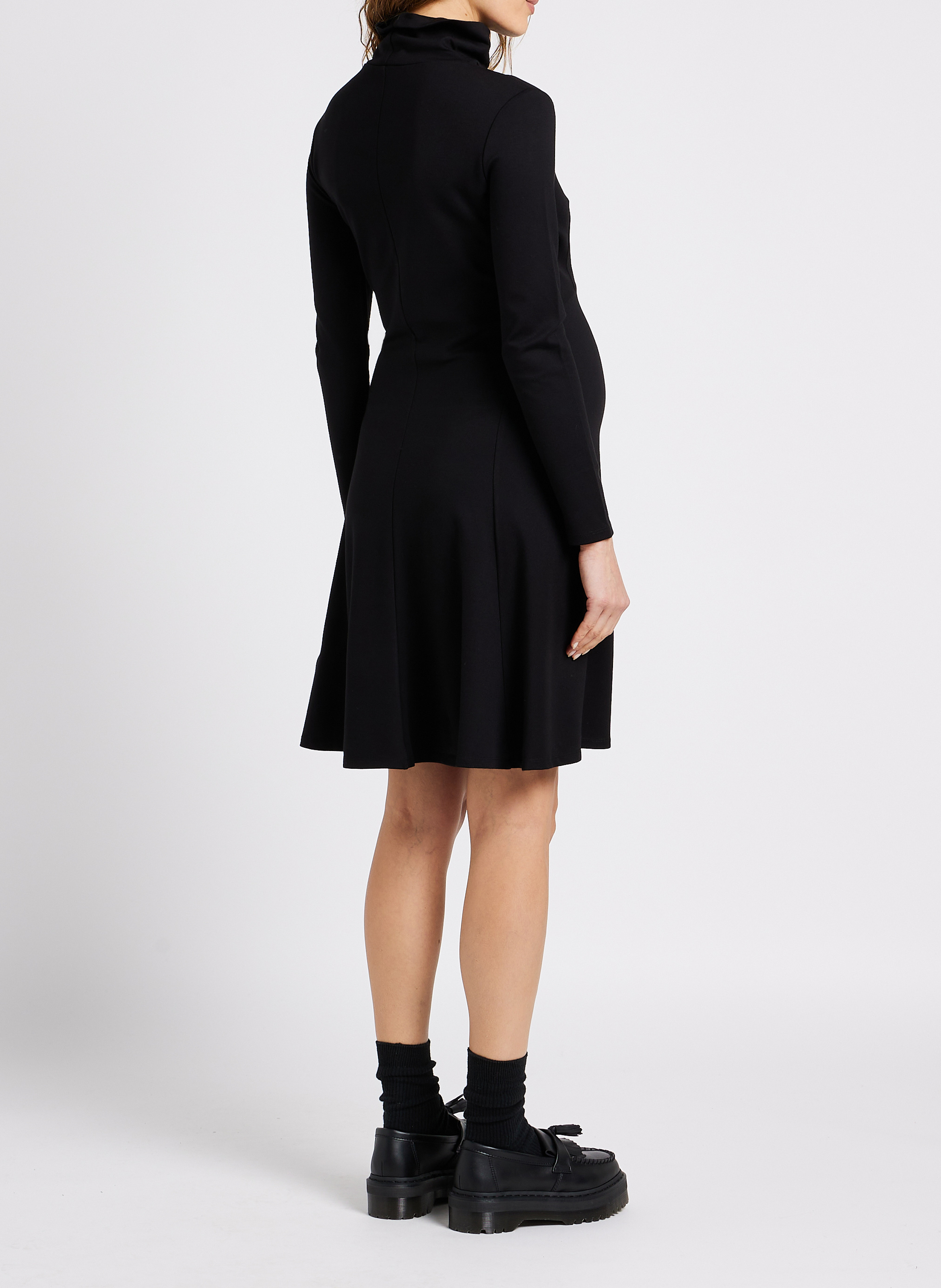 Robe de grossesse col roulé en maille SERAPHINE Noir