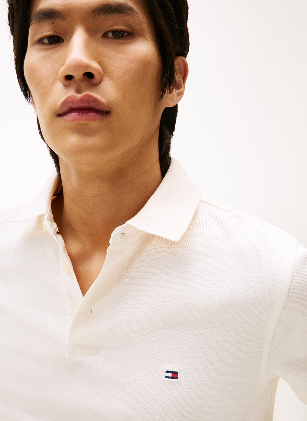 Slim-fit organic cotton polo shirt Yellow