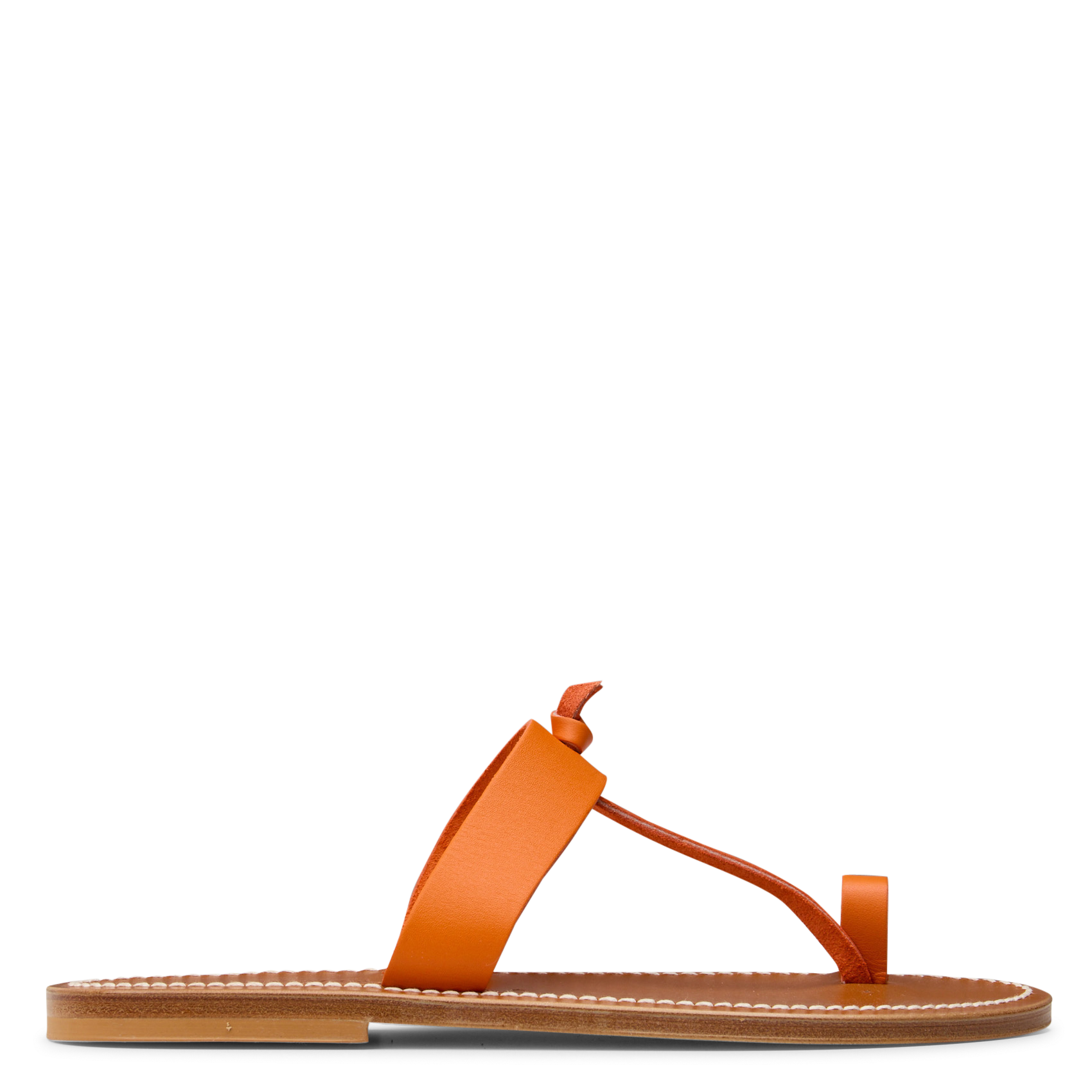 Mules plates en cuir K JACQUES Orange