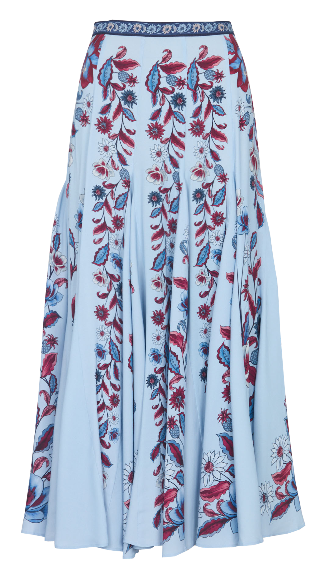 Long flared printed skirt FARM RIO Blue