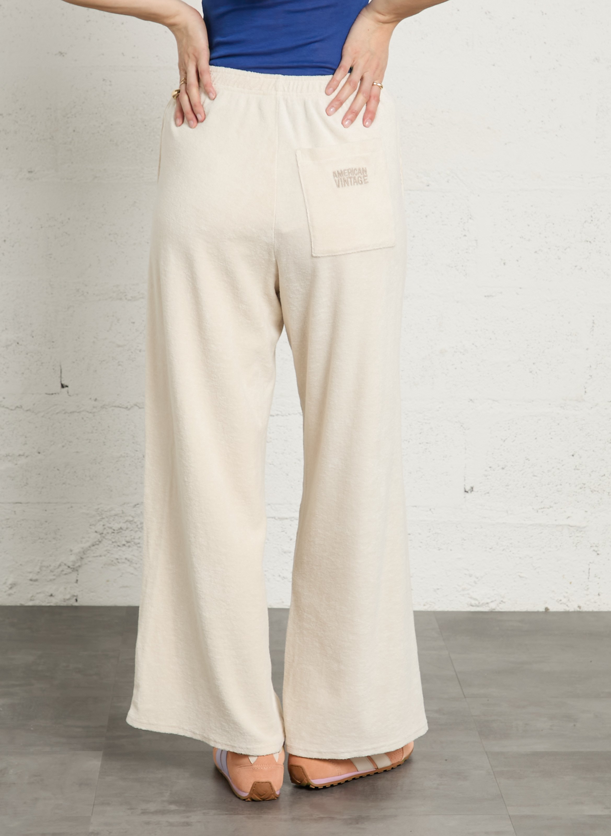 Wide-leg velvet track pants AMERICAN VINTAGE Beige