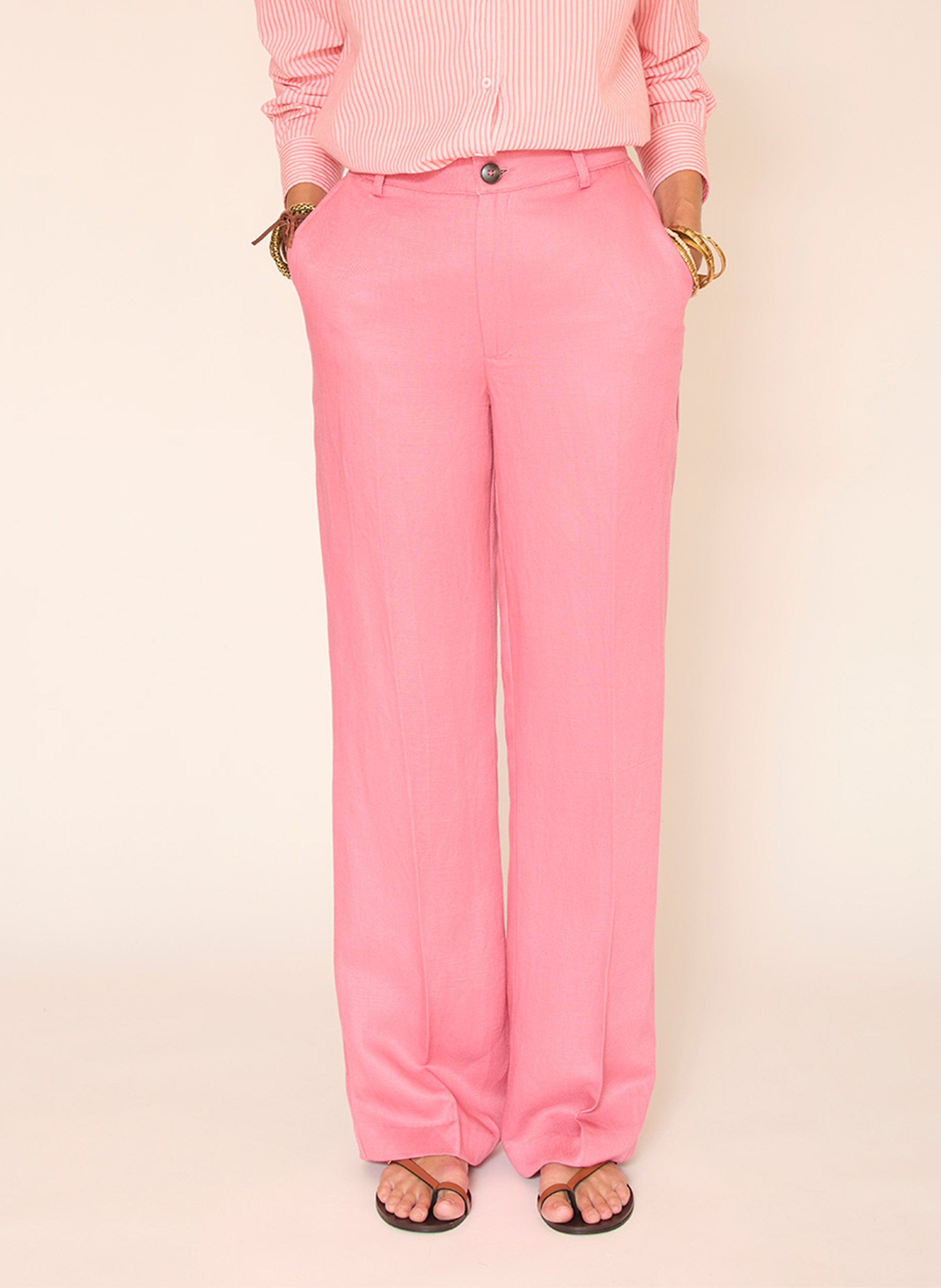 Weit geschnittene Hose MKT Rosa