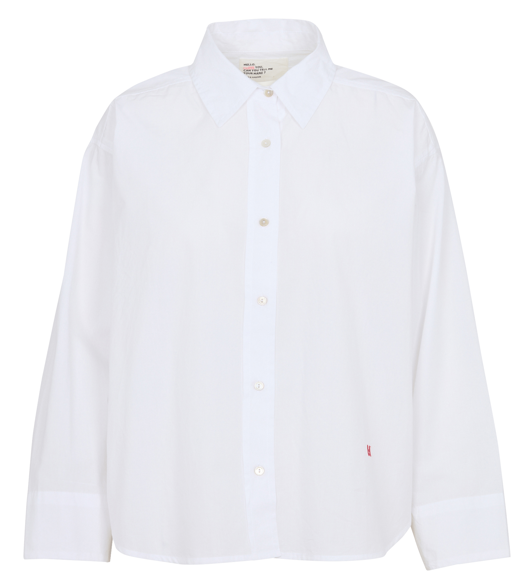 Shirt with shirt collar in cotton LEON & HARPER White