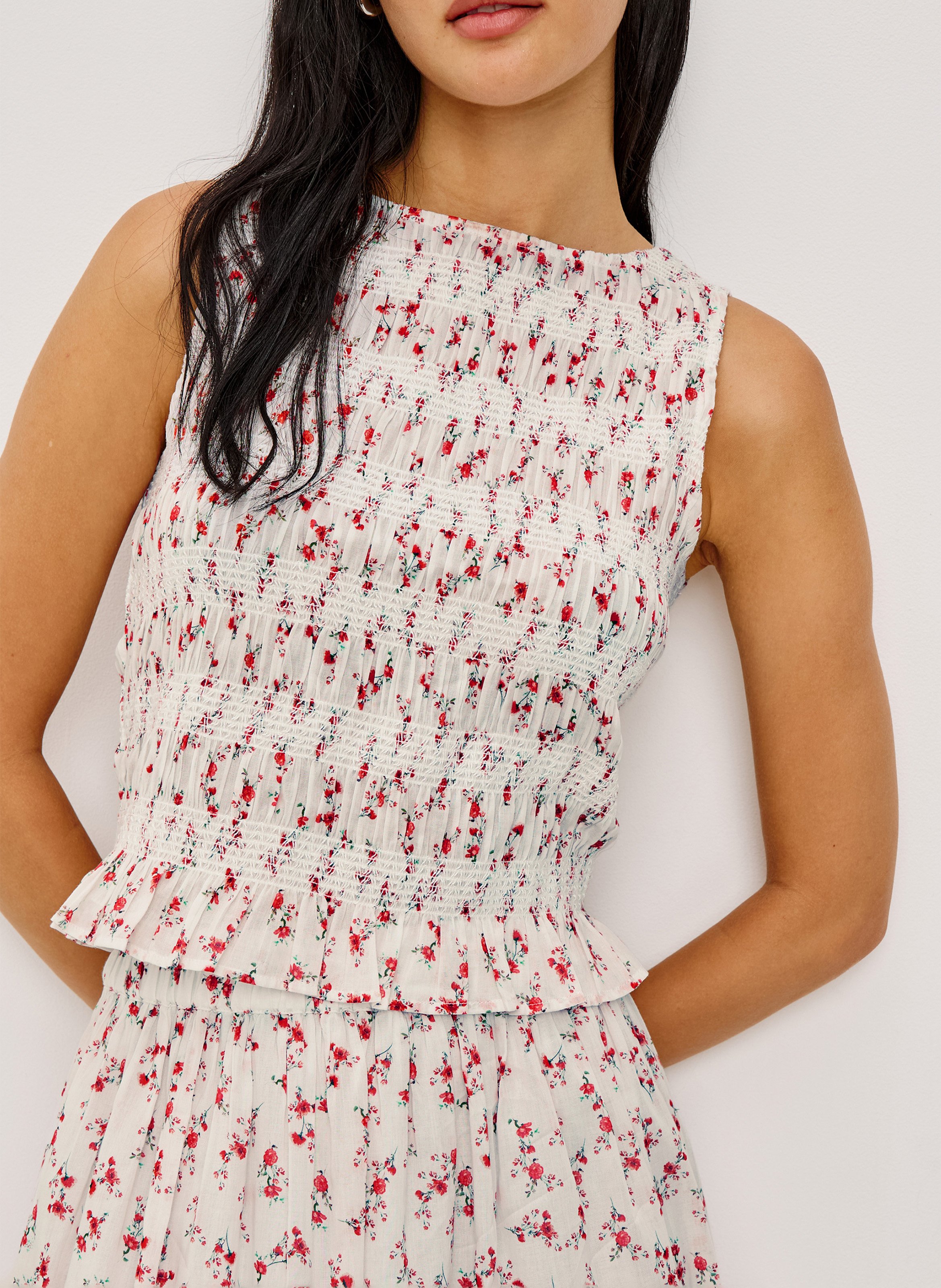 Sleeveless floral smocked top RAILS Multicolored